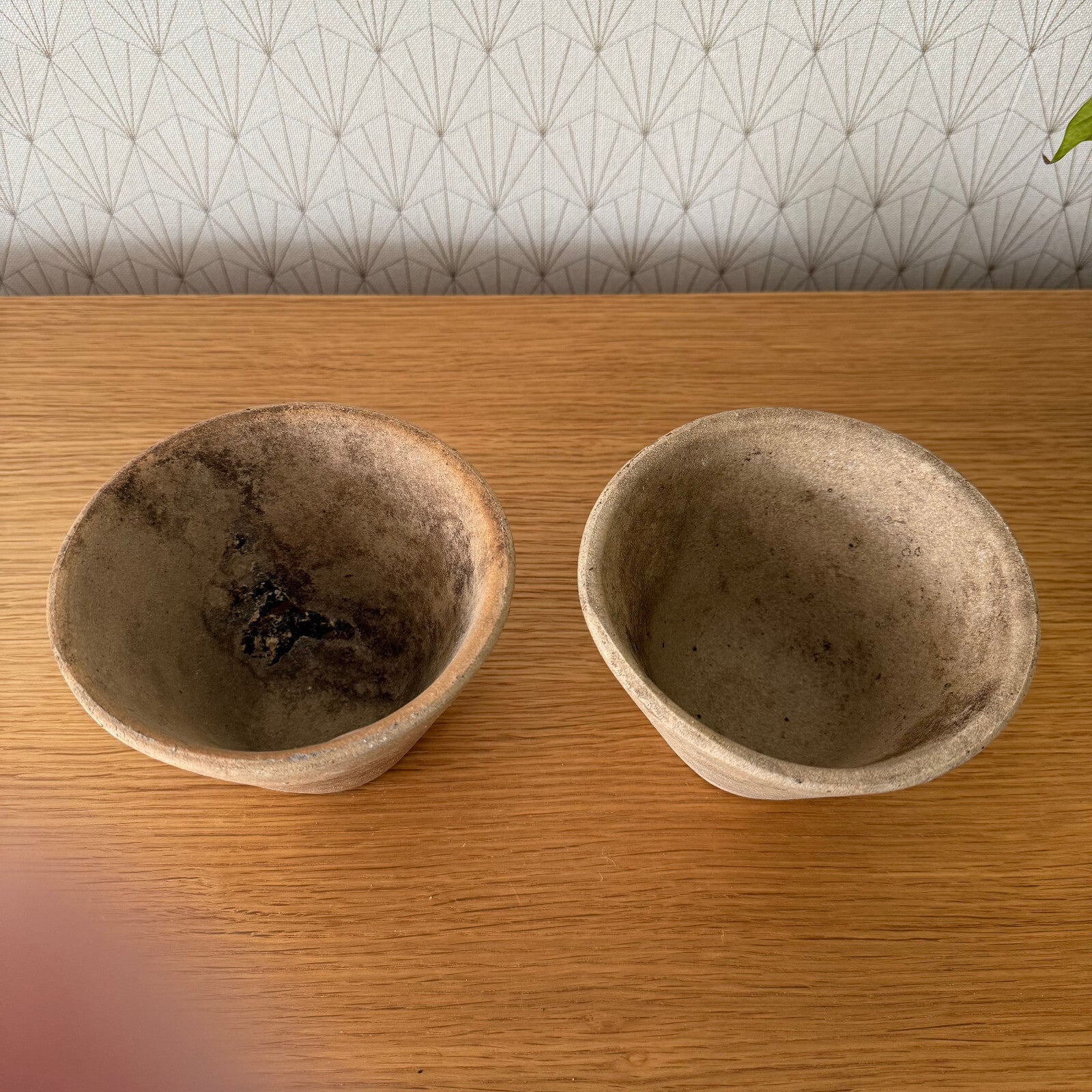 Vintage French Lot of 2 Terracotta Stoneware Pots Planter 2304252 Fleamarketfrance