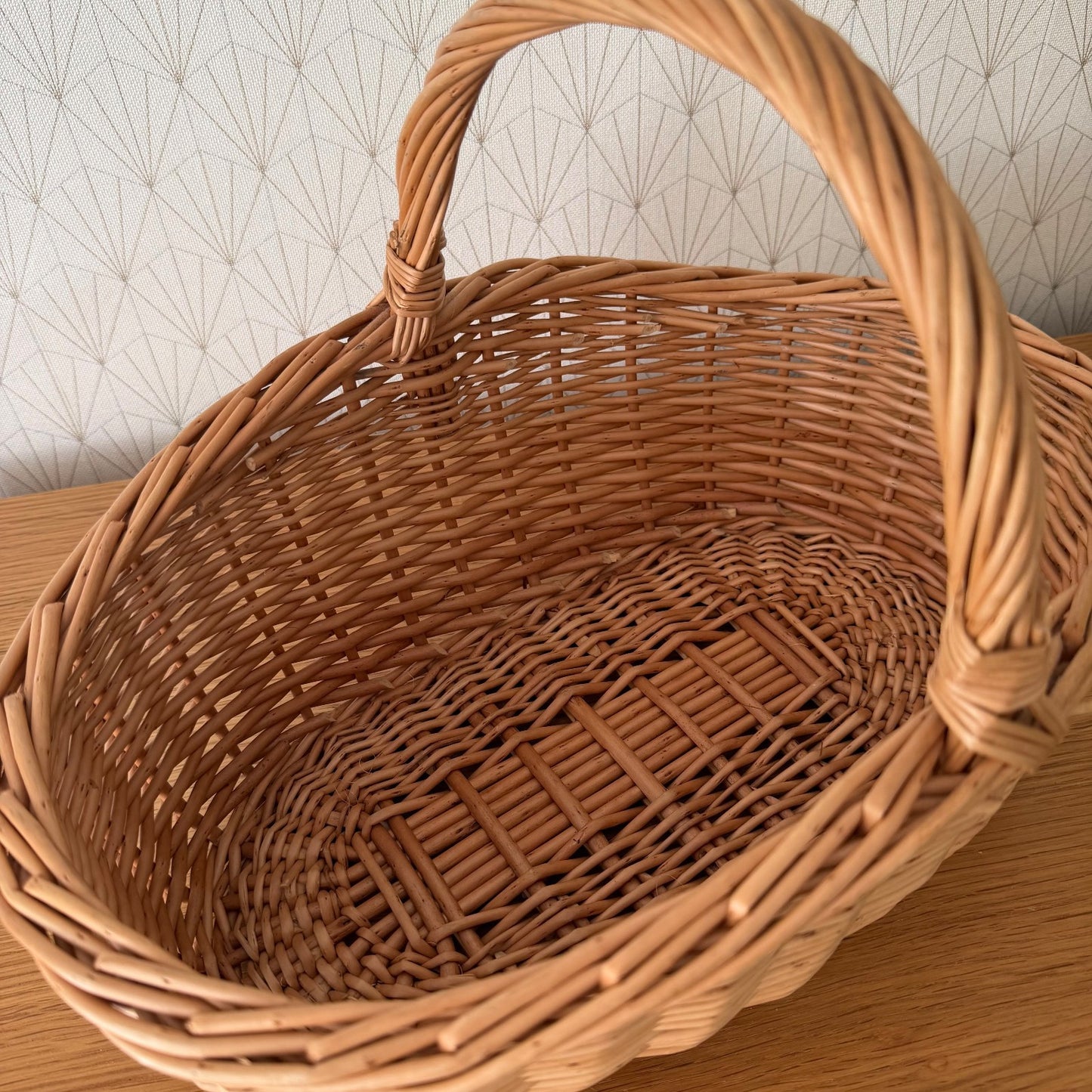 French Wicker Basket Market Shopping Rattan Weave Handmade Vintage 2852613 Fleamarketfrance