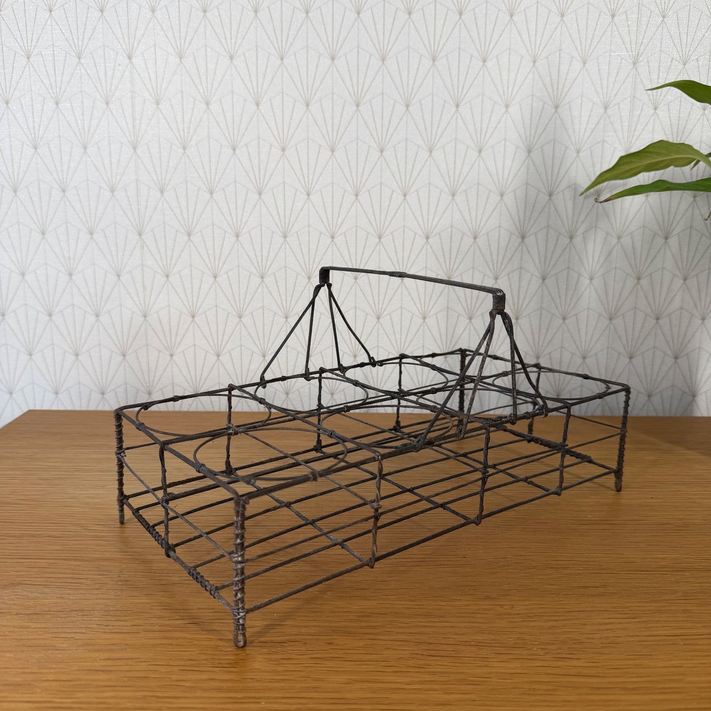 Vintage Wire Basket Carrying Caddy With Handle for 8 Glasses 2201264 Unbranded