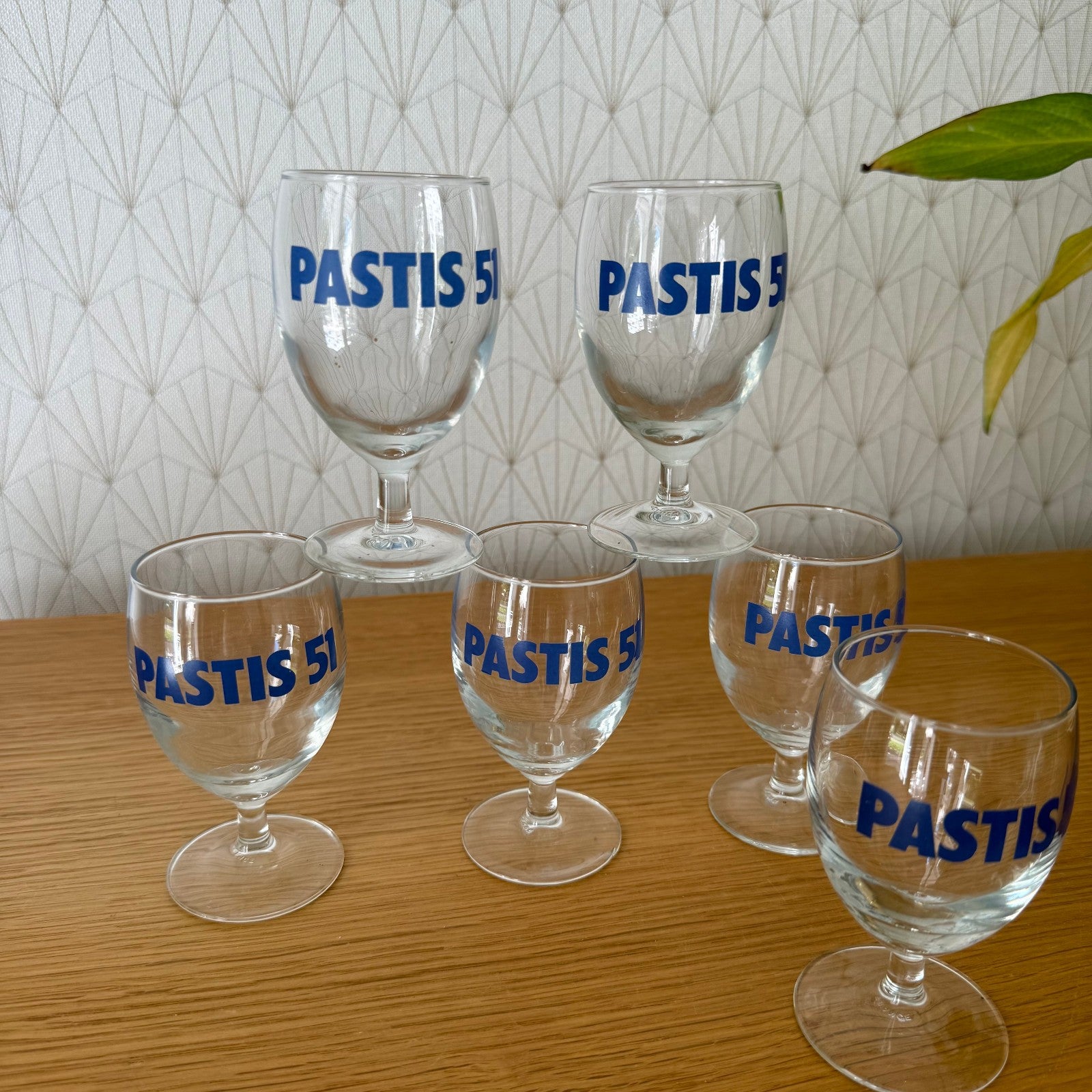 French Pastis 51 Vintage Aperitif Glasses Set of 6 Bistro Barware 0309255 Pastis 51