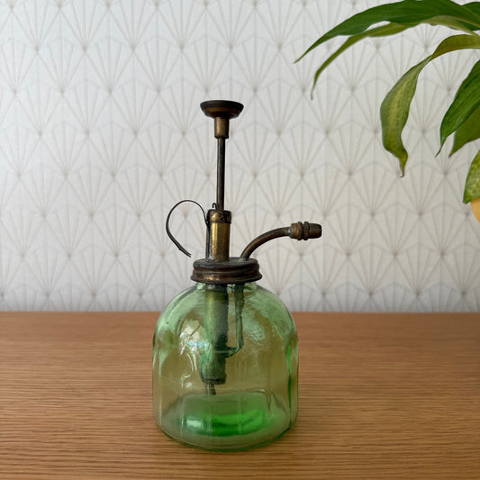 French Vaporiser Glass Ribbed Brass Top Vintage Plants 1907252