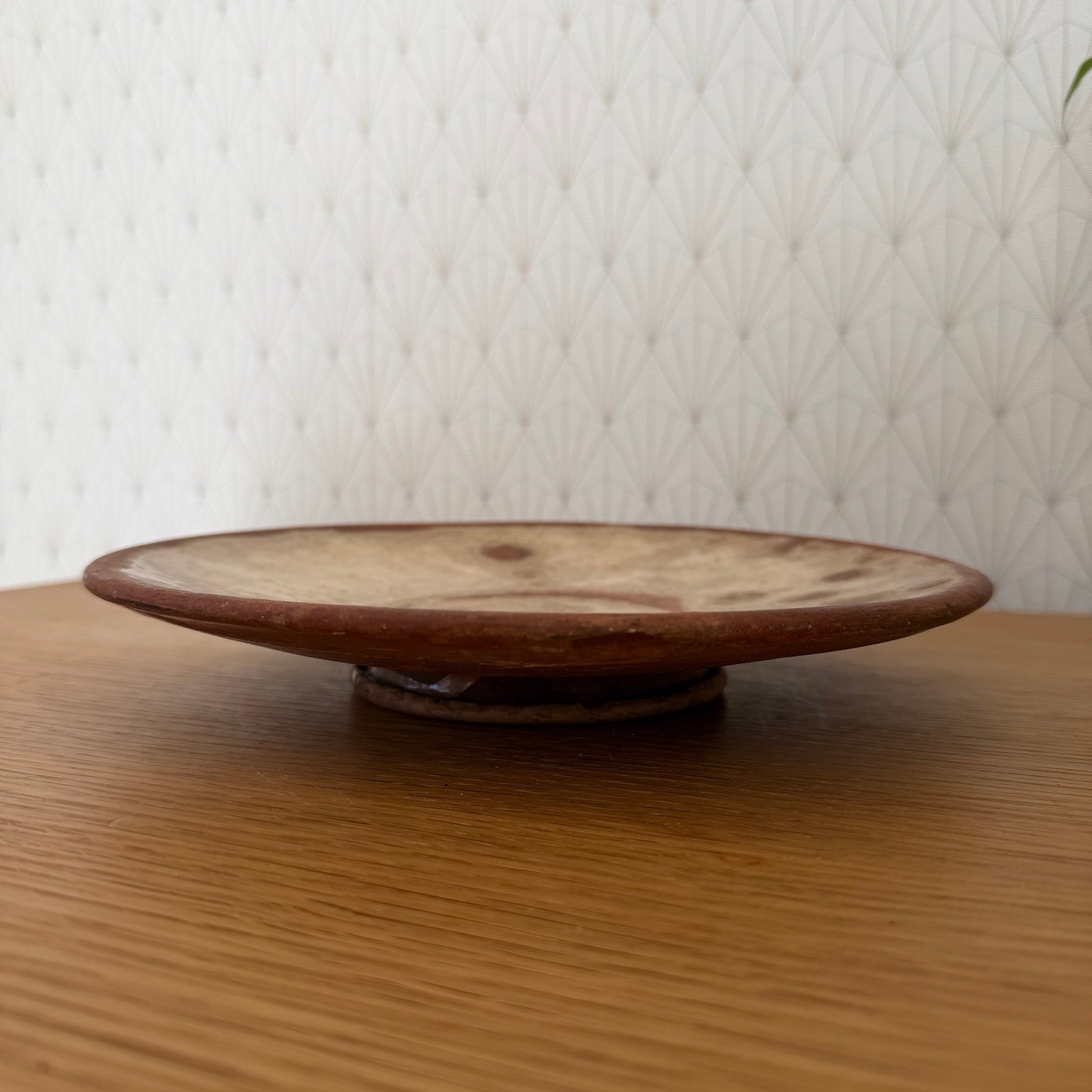 Antique French Pottery Plate Yellow Ochre Glaze Rustic Provincial 0111251 Unbranded