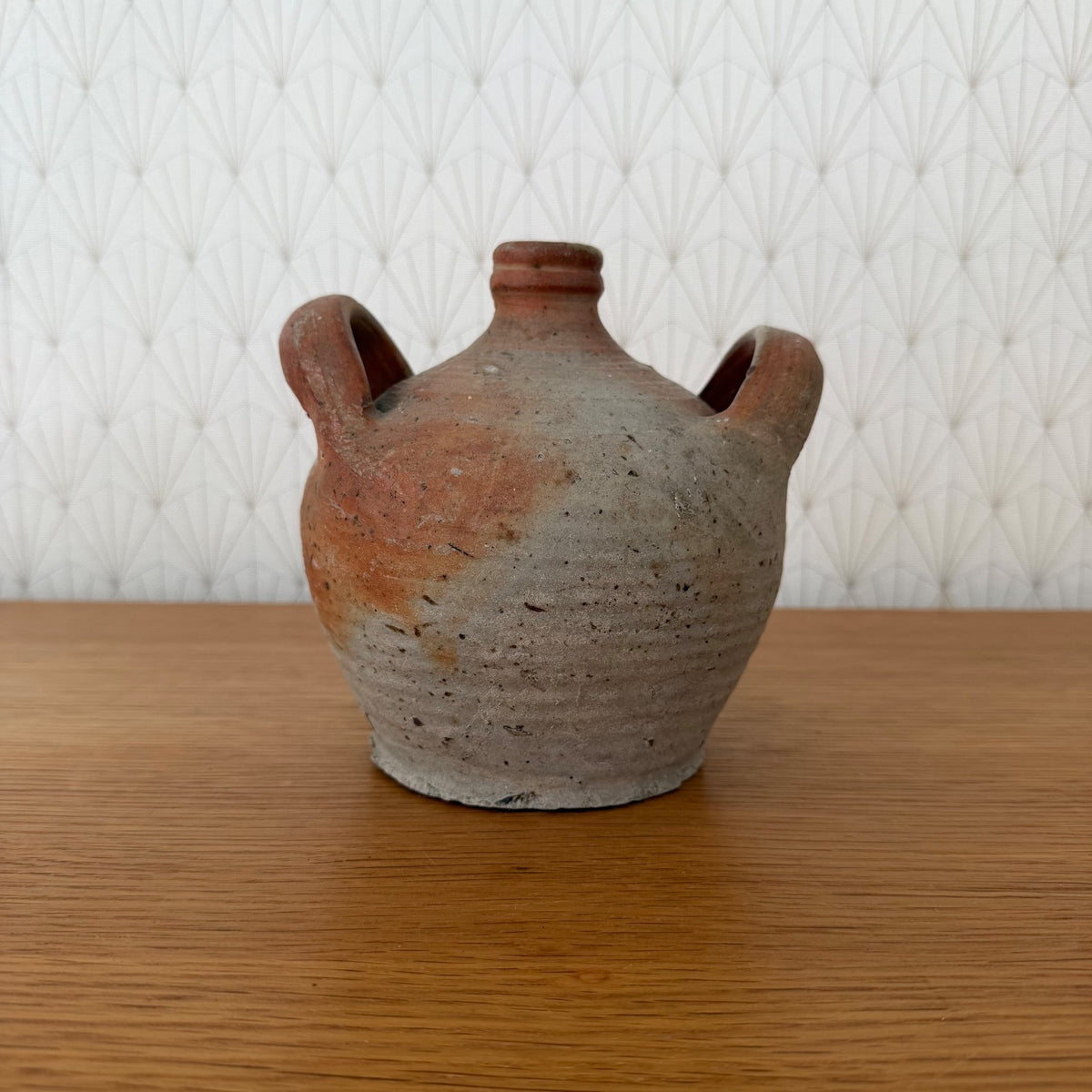 Antique French Stoneware Jug Handmade Earthenware Pitcher Pottery 04092619