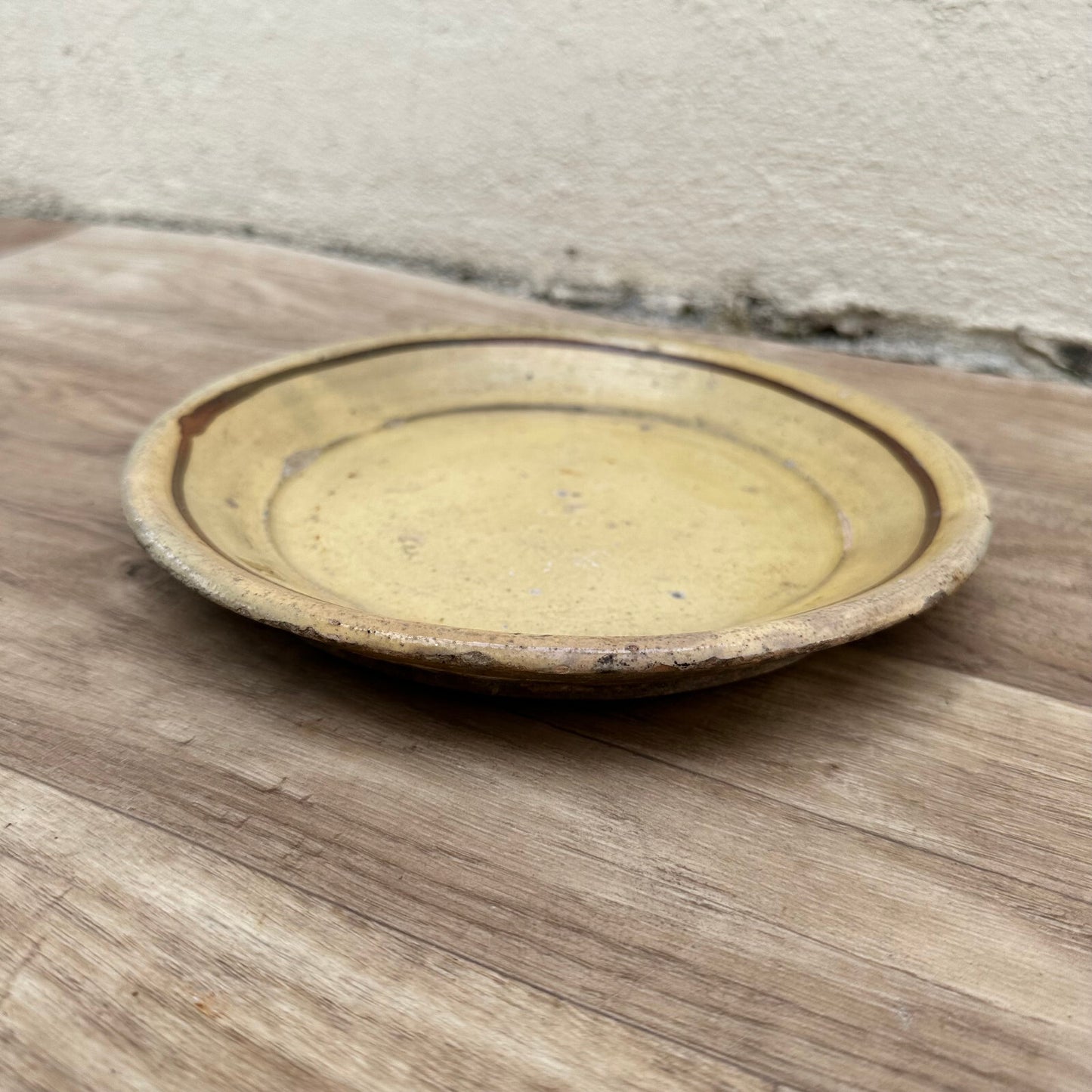 French Earthenware Plate Antique Yellow Provence Pottery 20th Century 1611236 Unmarked