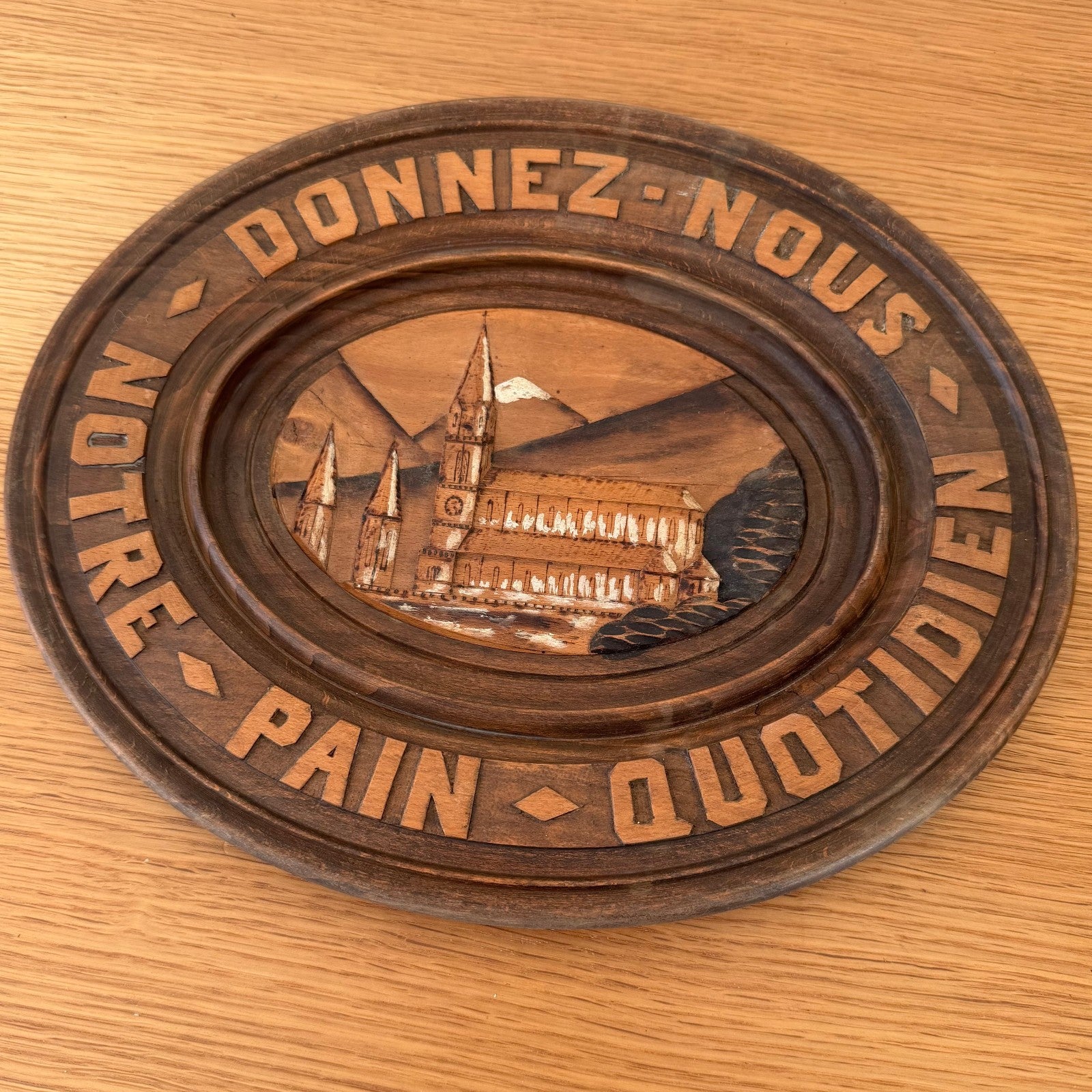 French Bread Board Carved Wood Notre Pain Quotidien Vintage Kitchen 0302265 Unbranded
