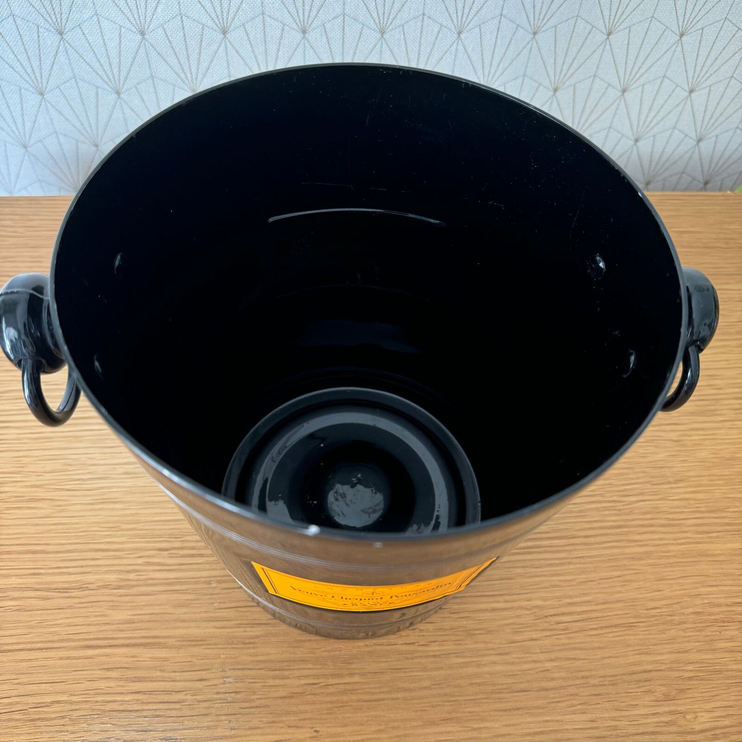 Vintage Veuve Clicquot Champagne Ice Bucket Black French Cooler 0208243 Veuve Clicquot
