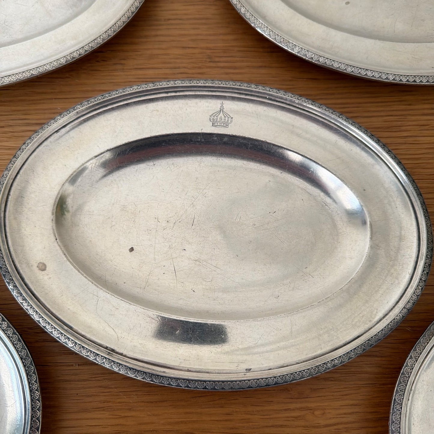 vintage set of 5 silverplate ravier hotel imperial menton 1805263 ercuis