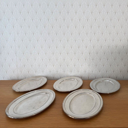 5 French Silver Plated Oval Serving Tray Set Vintage ERCUIS 18072618 Fleamarketfrance