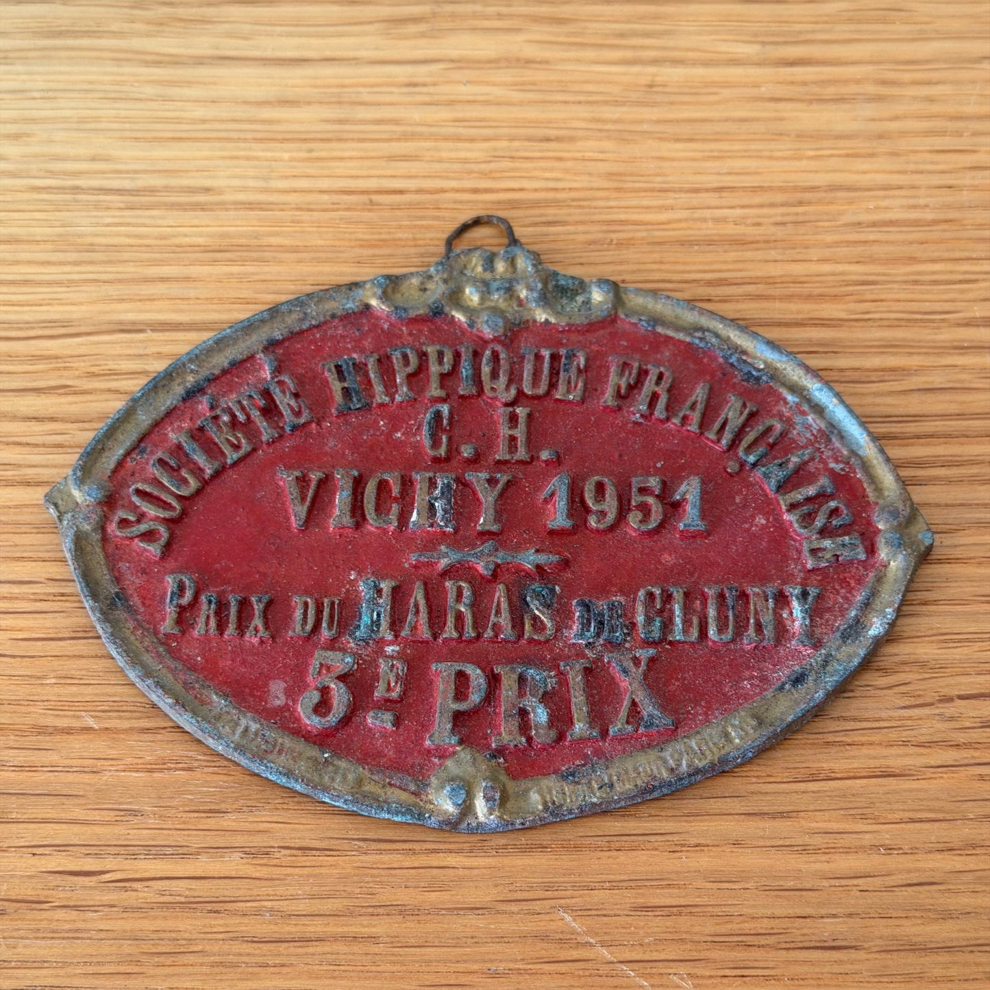 French Vintage Agricultural Award Trophy Plaque Vichy 1951 Equestrian 1301265 Fleamarketfrance : French vintage and antique decor