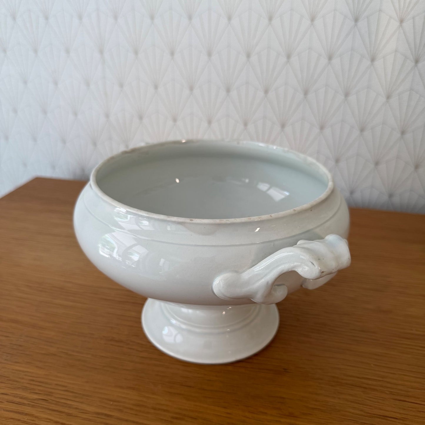 French White Earthenware Tureen Creil Montereau Terre de Fer Vintage 10062611 Fleamarketfrance : French vintage and antique decor