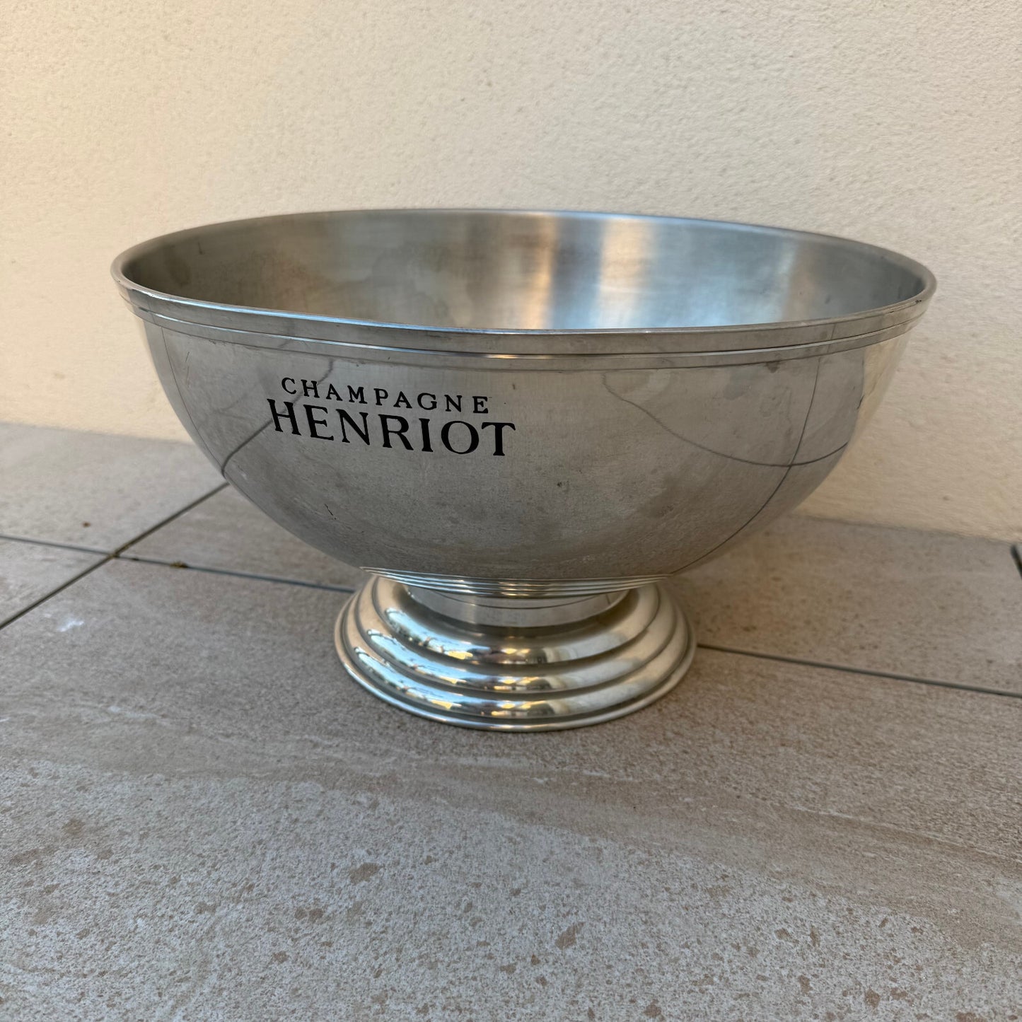 French Champagne Ice Bucket Cooler Basin HENRIOT TIN DOUBLE MAGNUM 2204255