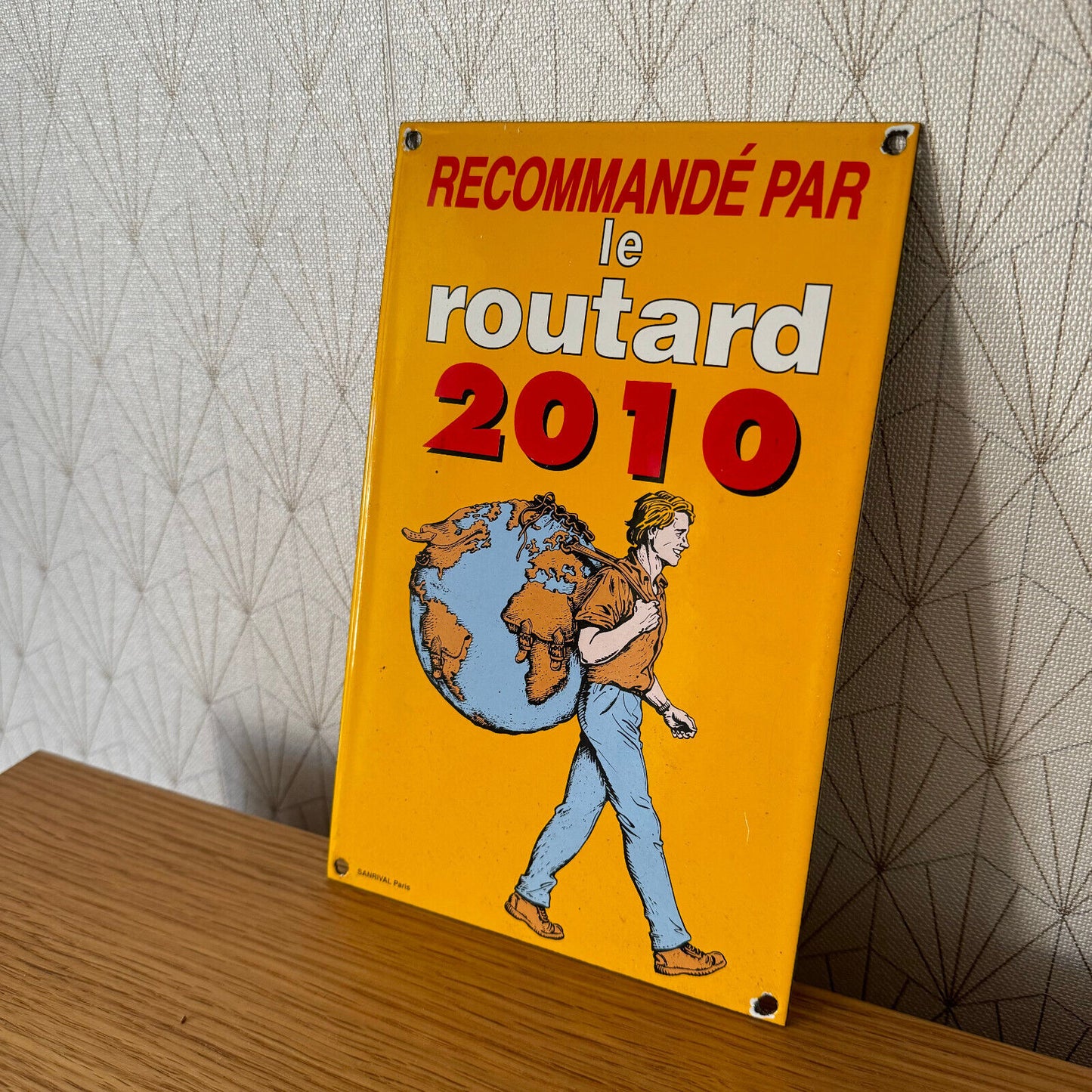 French enameled sign plaque SANRIVAL PARIS  guide du routard  2010 23032512