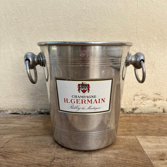 Vintage French Champagne Ice Bucket H.Germain Rully Aluminum Cooler 1809227 Fleamarketfrance