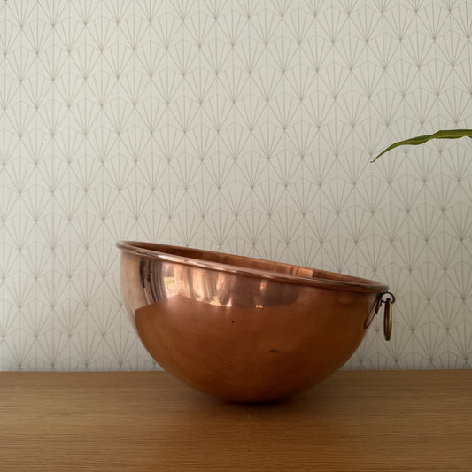 Antique Copper French Mixing Bowl Cul de Poule France VILLEDIEU Chef 1302269 Antique