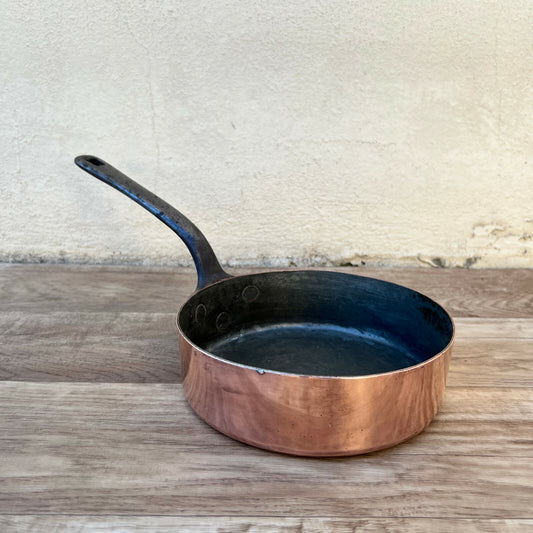 French Copper Sauteuse Pan Vintage Iron Handle Traditional Cookware 1203226 Unbranded
