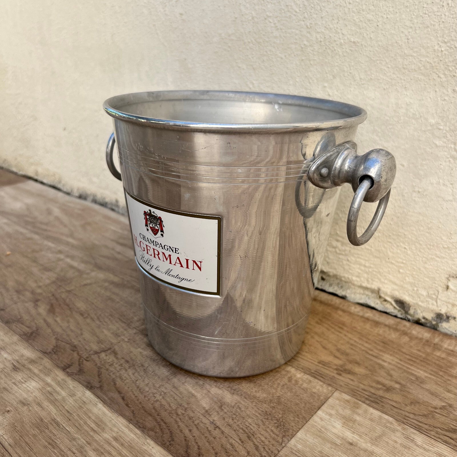 Vintage French Champagne Ice Bucket H.Germain Rully Aluminum Cooler 1809227 Fleamarketfrance