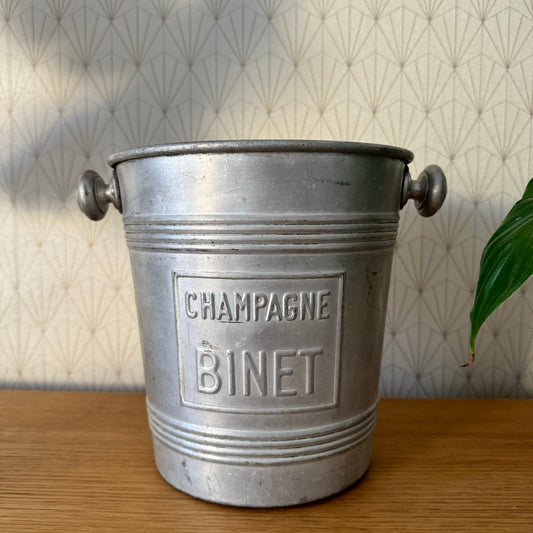 French Champagne Bucket Vintage Aluminum BINET Ice Cooler France 0708244 BINET