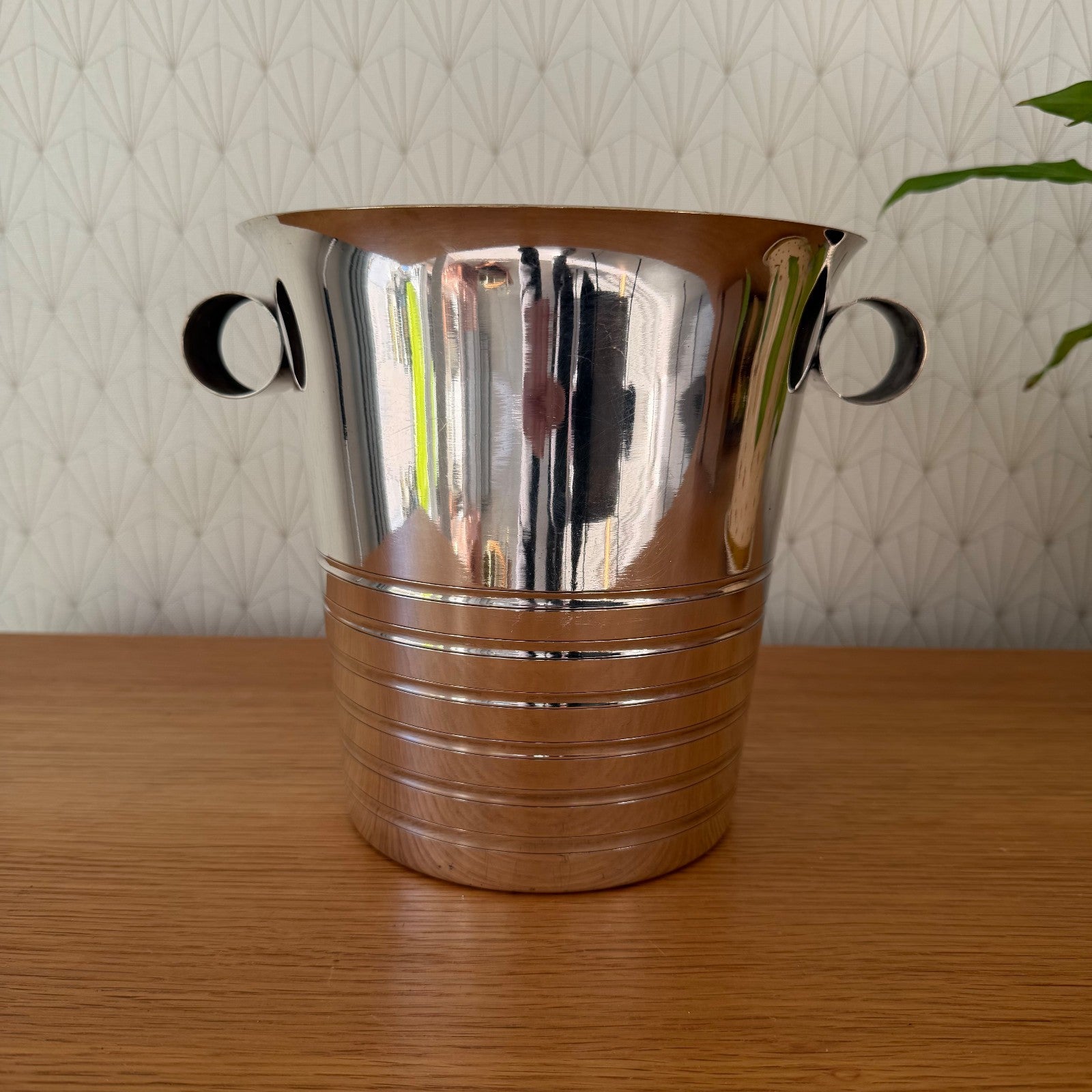 French Champagne Bucket Vintage Silverplate Ice Cooler Ring Handles 03022613 Fleamarketfrance