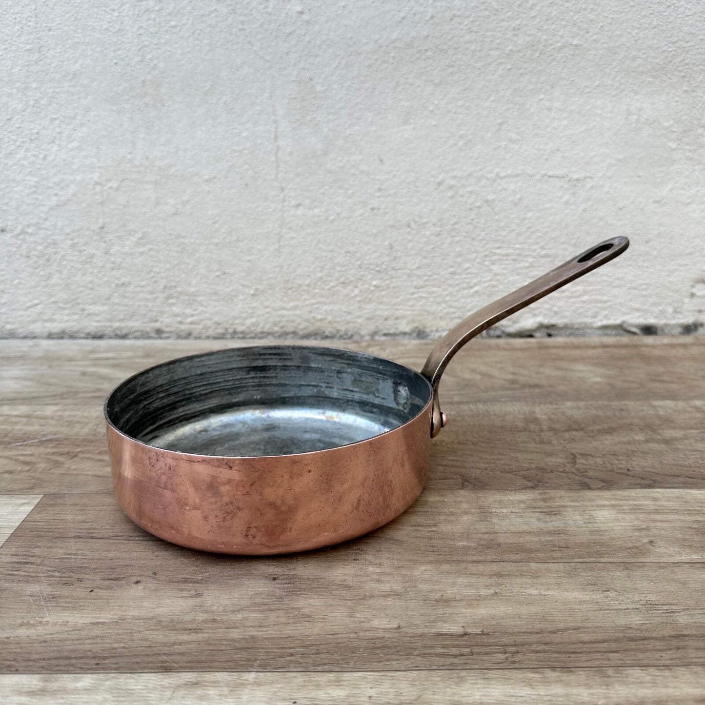 French Copper Sauteuse Pan Vintage Tinned Cookware Made in France 0712232 Unbranded
