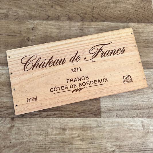 French Wine Crate Panel Chateau de Francs Bordeaux 2011 Wood Wall Art 10022451 Château de Francs