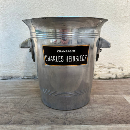 Vintage French Charles Heidsieck Champagne Ice Bucket Silver Metal 21092316 Fleamarketfrance