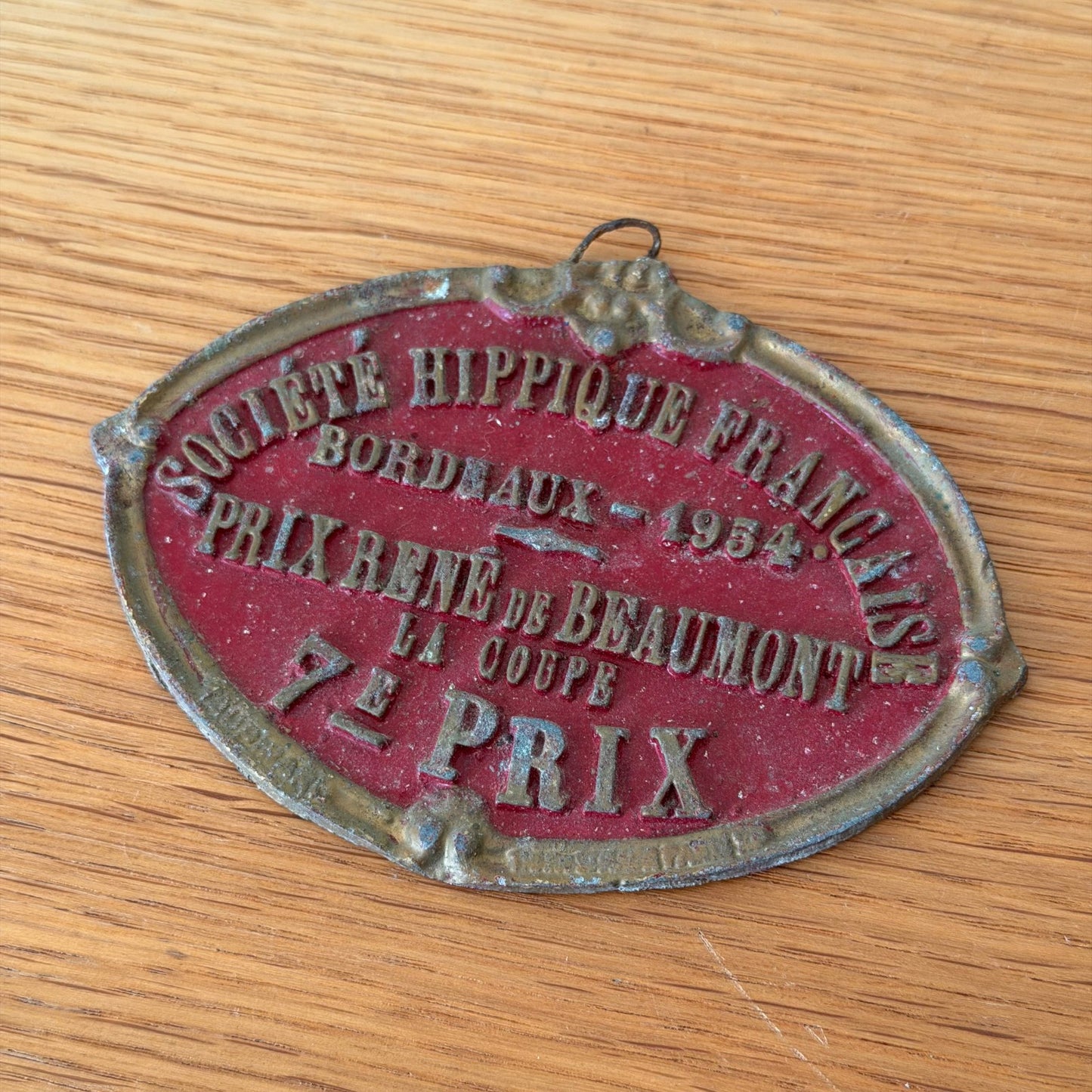 French Horse Show Award Plaque Bronze 1954 Bordeaux Hippique 1301262 Fleamarketfrance : French vintage and antique decor