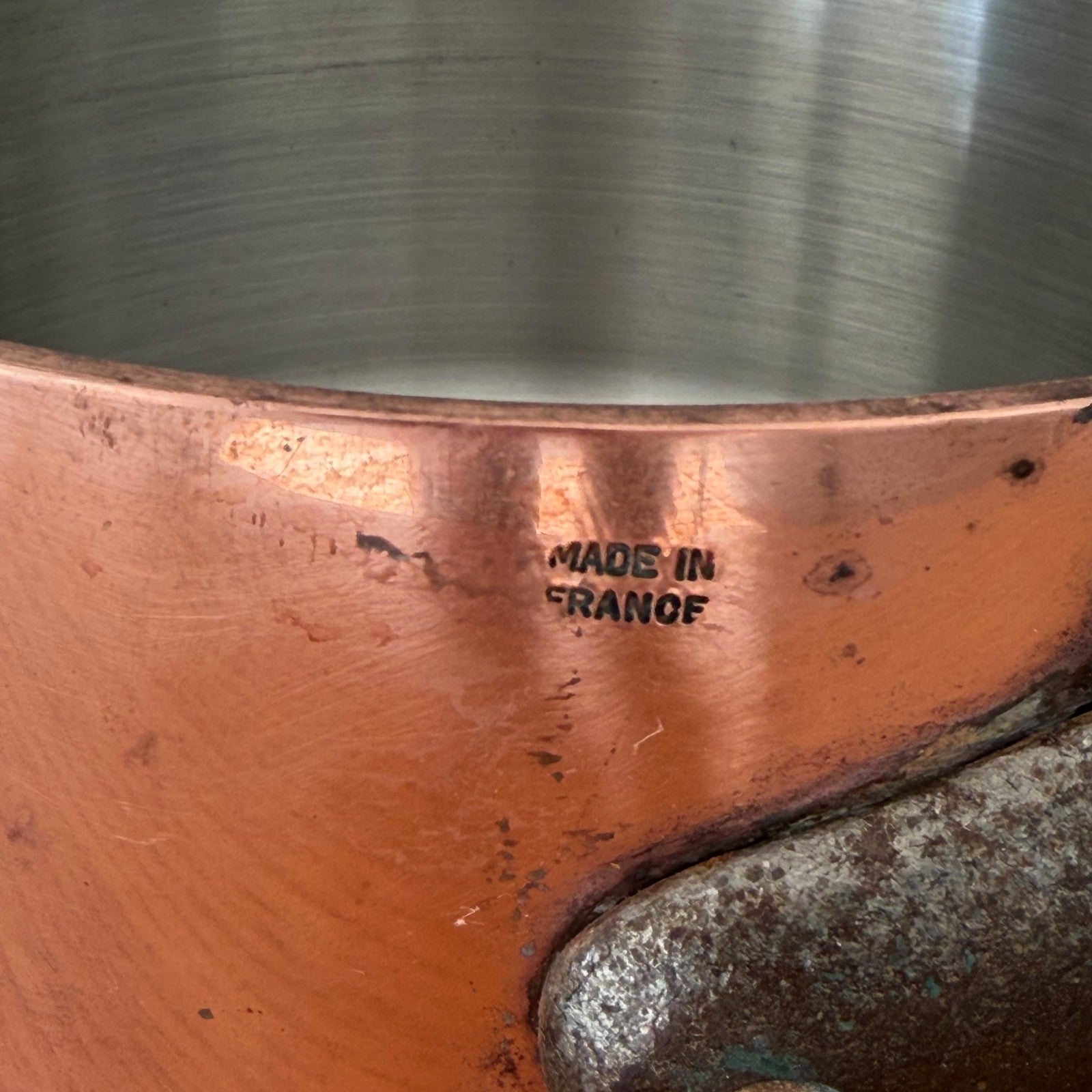 French Copper Saucepan 20cm Cast Iron Handle Vintage Cookware 1302262 Unbranded