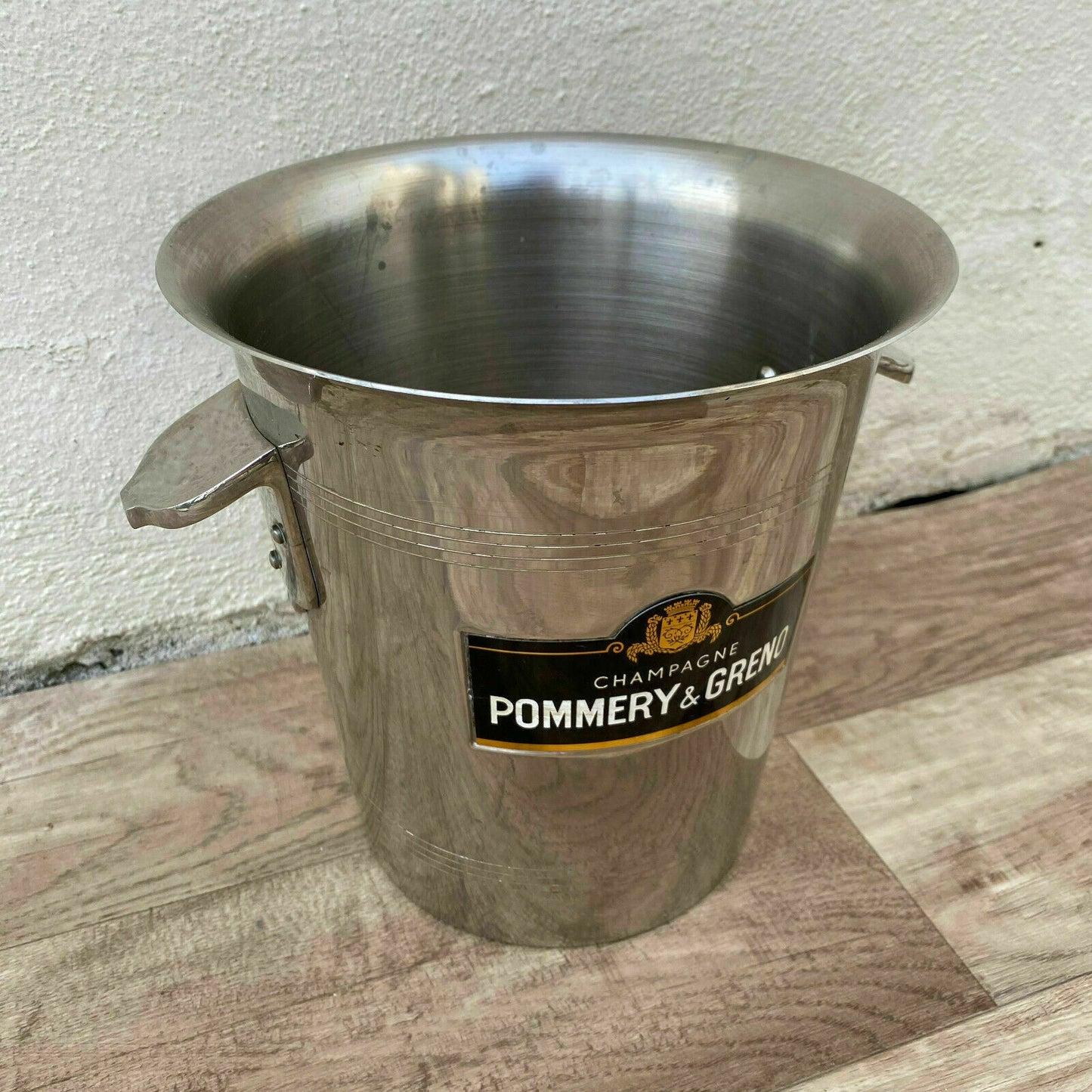 Vintage French Pommery Champagne Ice Bucket Stainless Steel Cooler 30032014 Fleamarketfrance