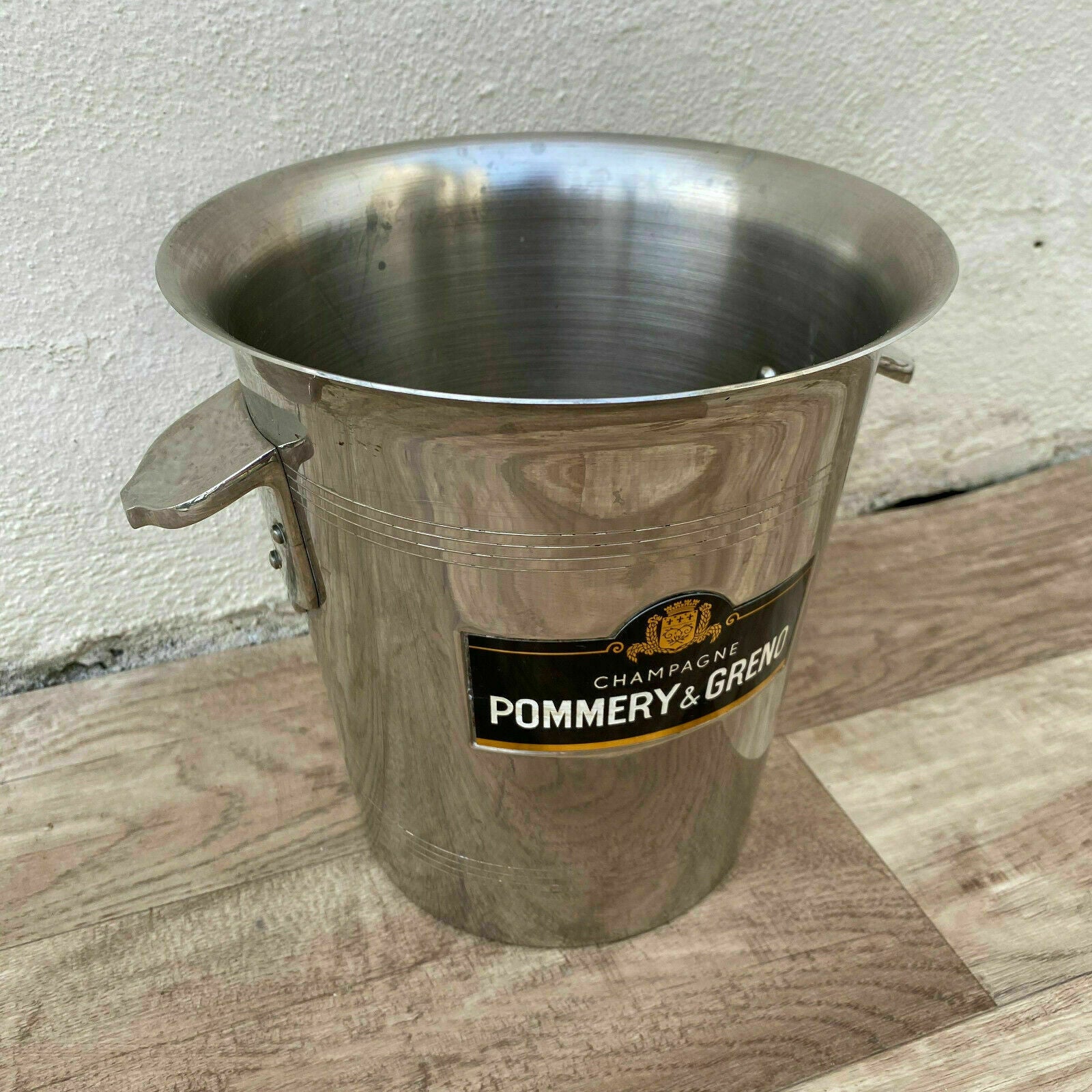 Vintage French Pommery Champagne Ice Bucket Stainless Steel Cooler 30032014 Fleamarketfrance