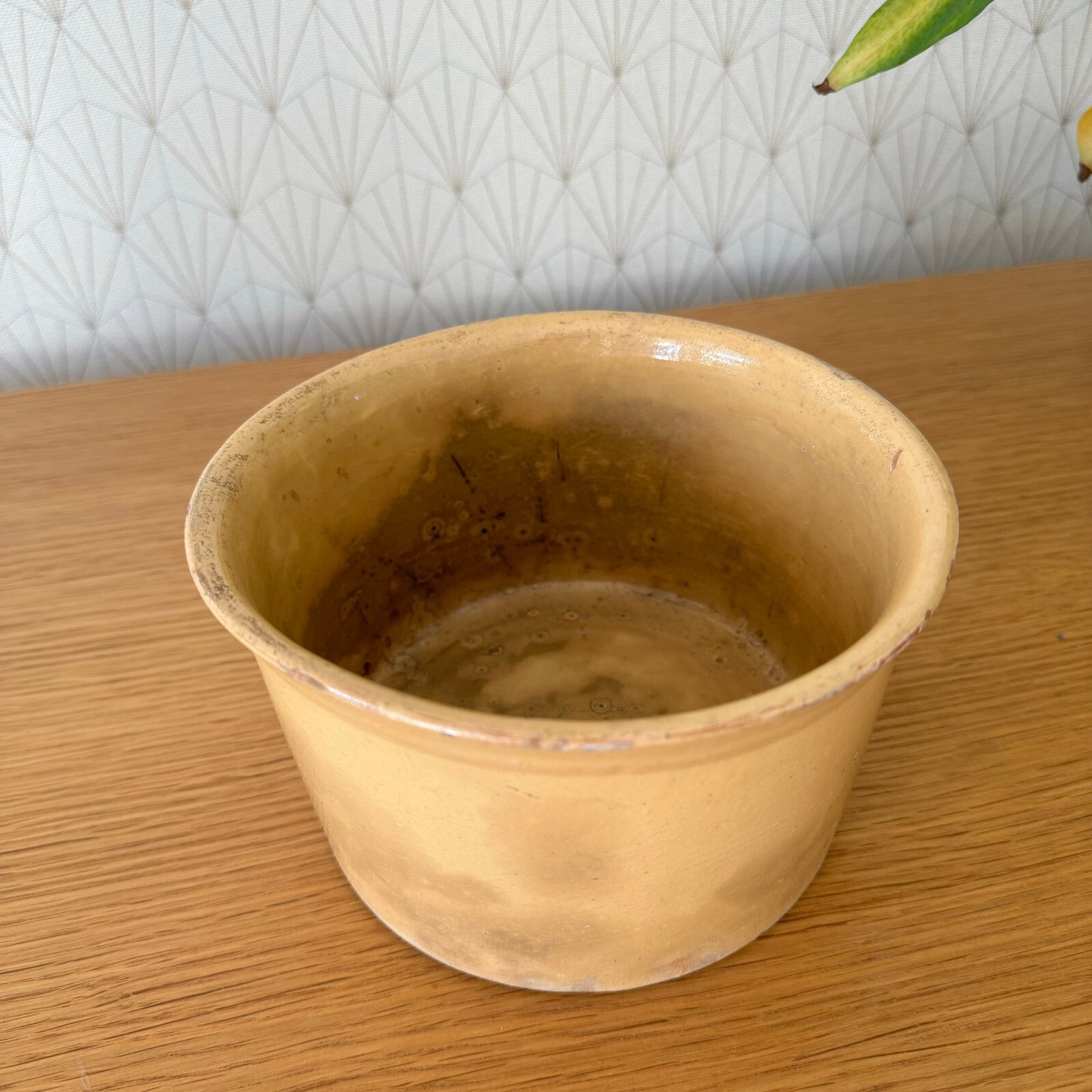French Jam Pot Vintage Yellow Glazed Terracotta Pottery Jam 1506242 Unmarked