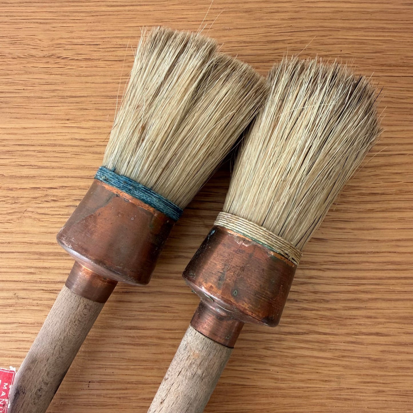 Vtg Set 2 Wood Primitive Round Oval Rustic Decor Paint Brush Lot 1912253 Fleamarketfrance : French vintage and antique decor
