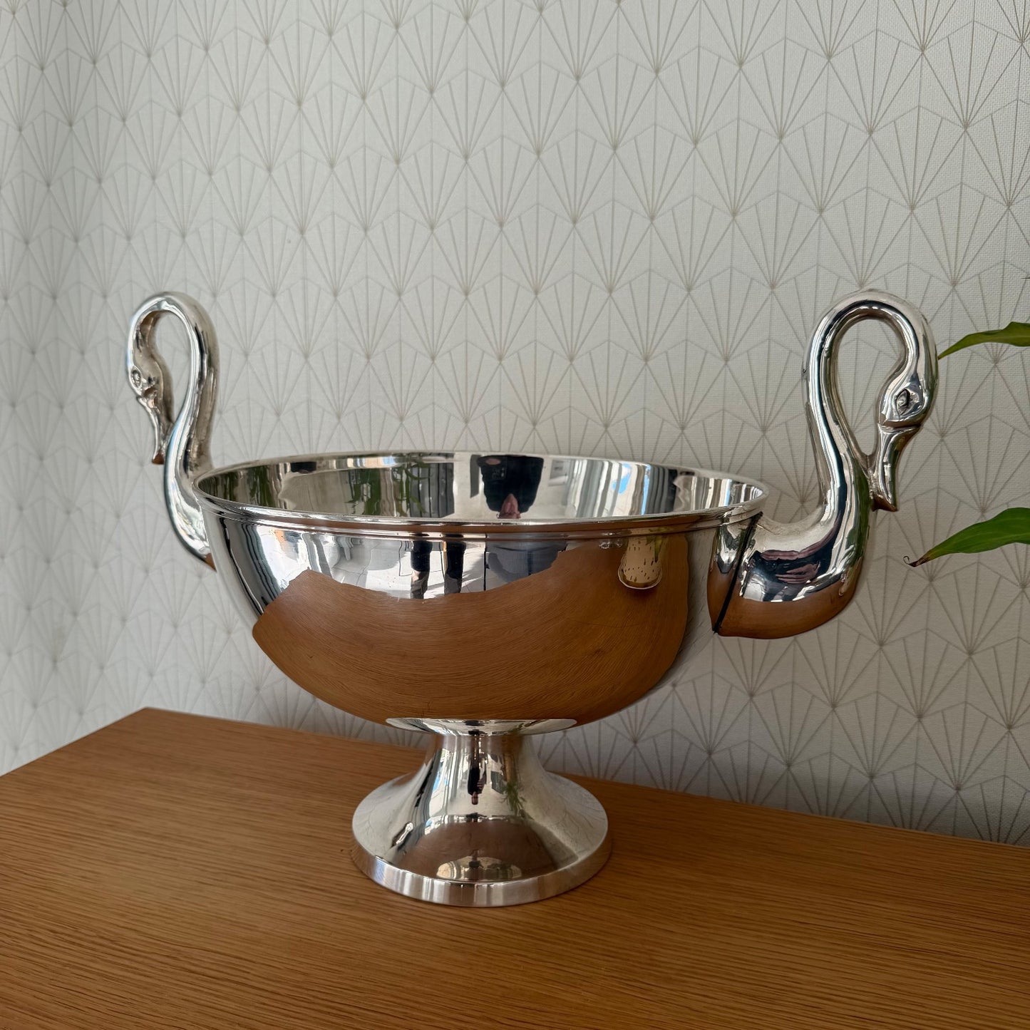 French Swan Champagne Bucket Silver Plated Ice Cooler Vintage 0202263 Fleamarketfrance