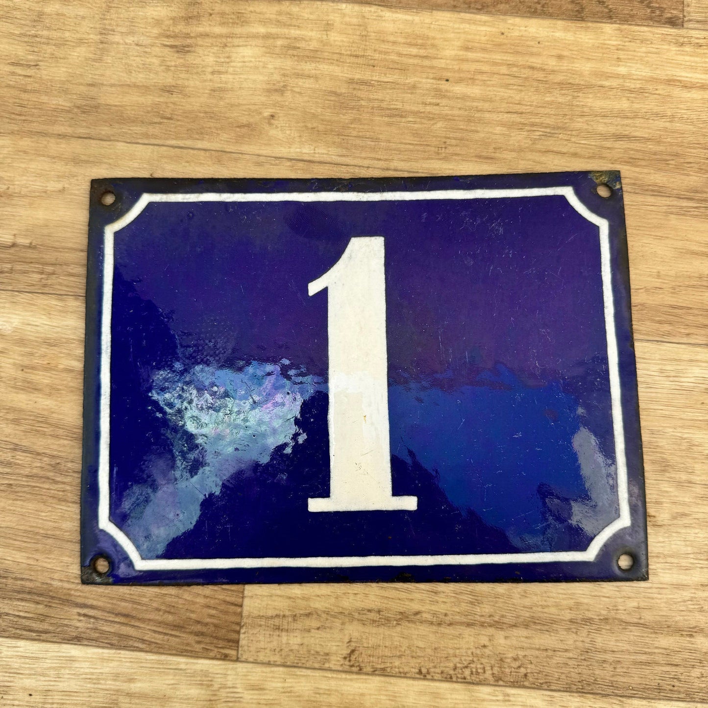 French Enamel House Number 1 Blue White Vintage Door Sign Plate 0907246 Fleamarketfrance