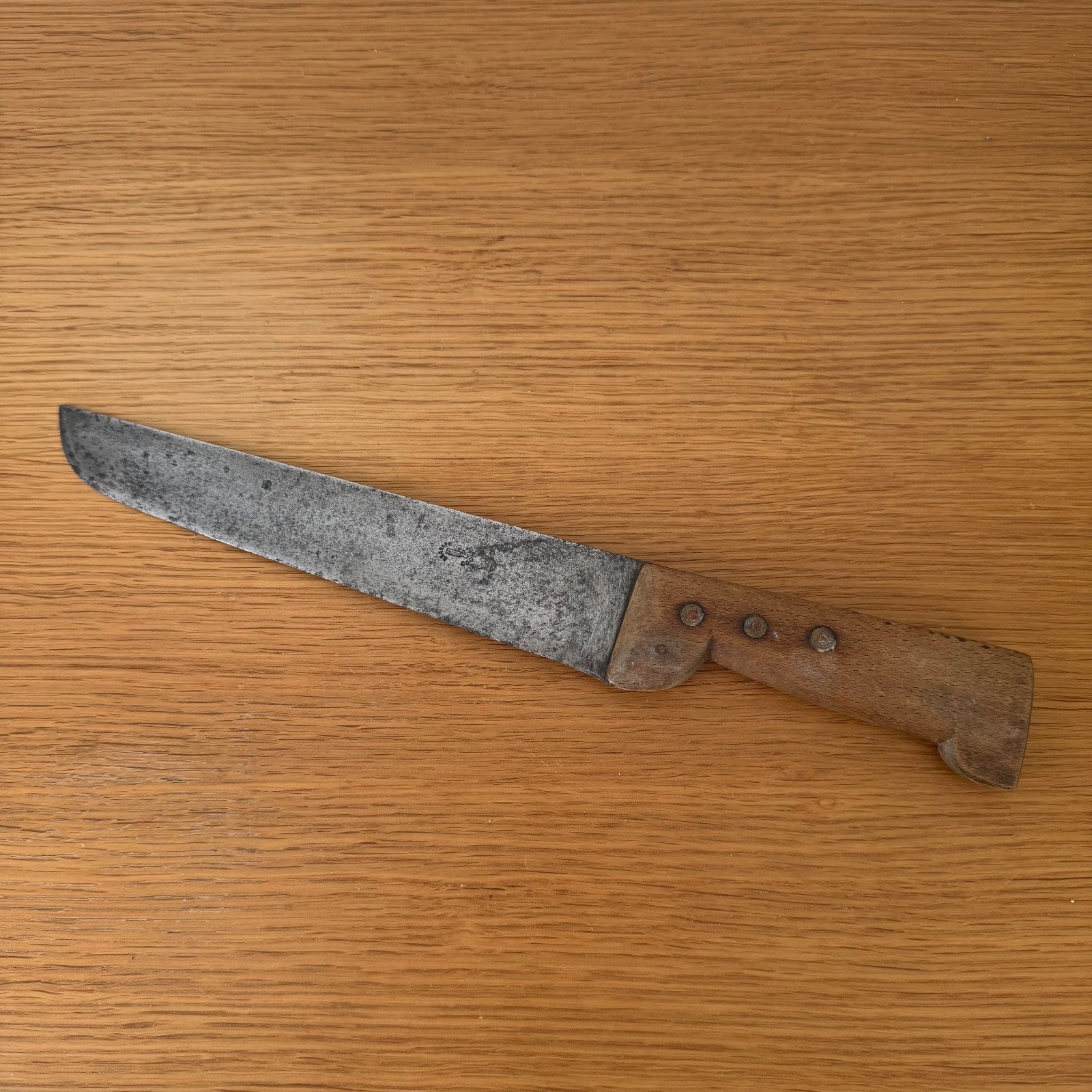 French Vintage Butcher Knife Bargoin Carbon Steel 16" Blade 10" 10062614 Unbranded