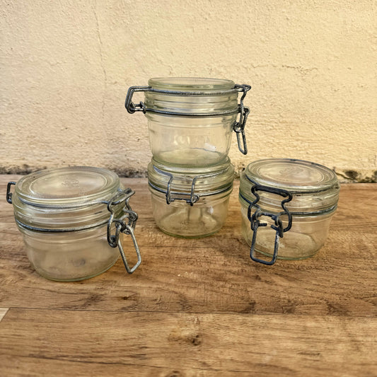 4 Vintage Le Parfait Glass Preserving Jars French Canning 200ml 09112316 Le Parfait