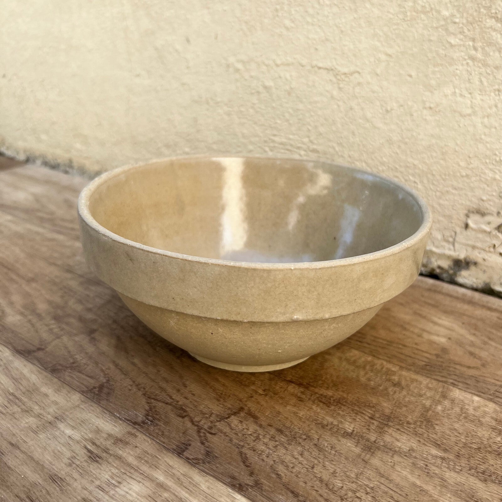 Vintage French Stoneware Mixing Bowl Salad Serving 19cm Provincial 0706229 Fleamarketfrance