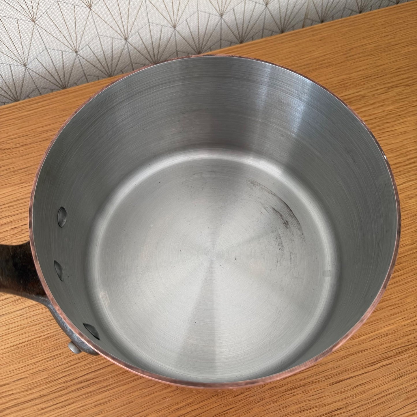 French Copper Saucepan 20cm Cast Iron Handle Vintage Cookware 1302262 Unbranded