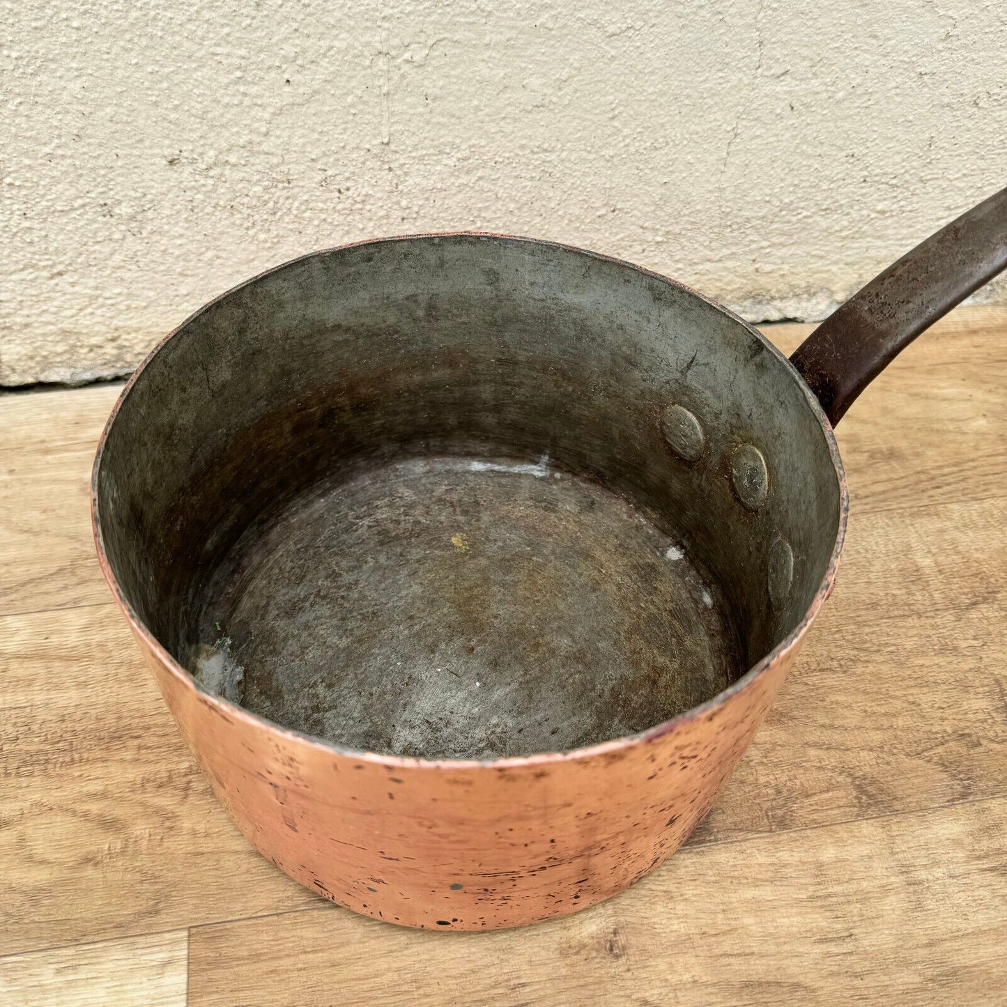 OLD copper pan French tin lining  2mm thick DEHILLERIN PARIS 0805248 - Fleamarketfrance