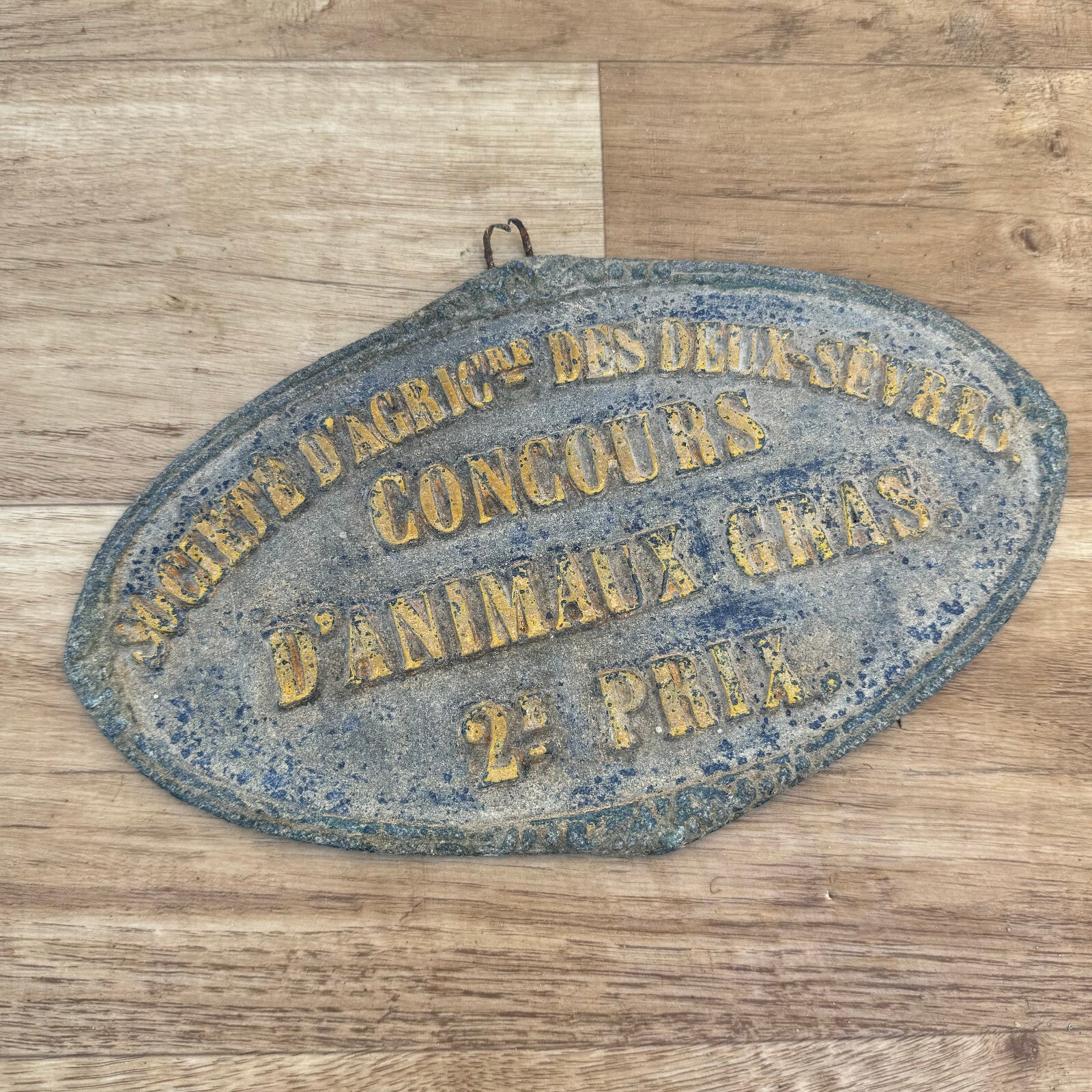 French Agricultural Trophy Plaque Cast Iron Vintage Award Deux Sevres 2507249 Fleamarketfrance