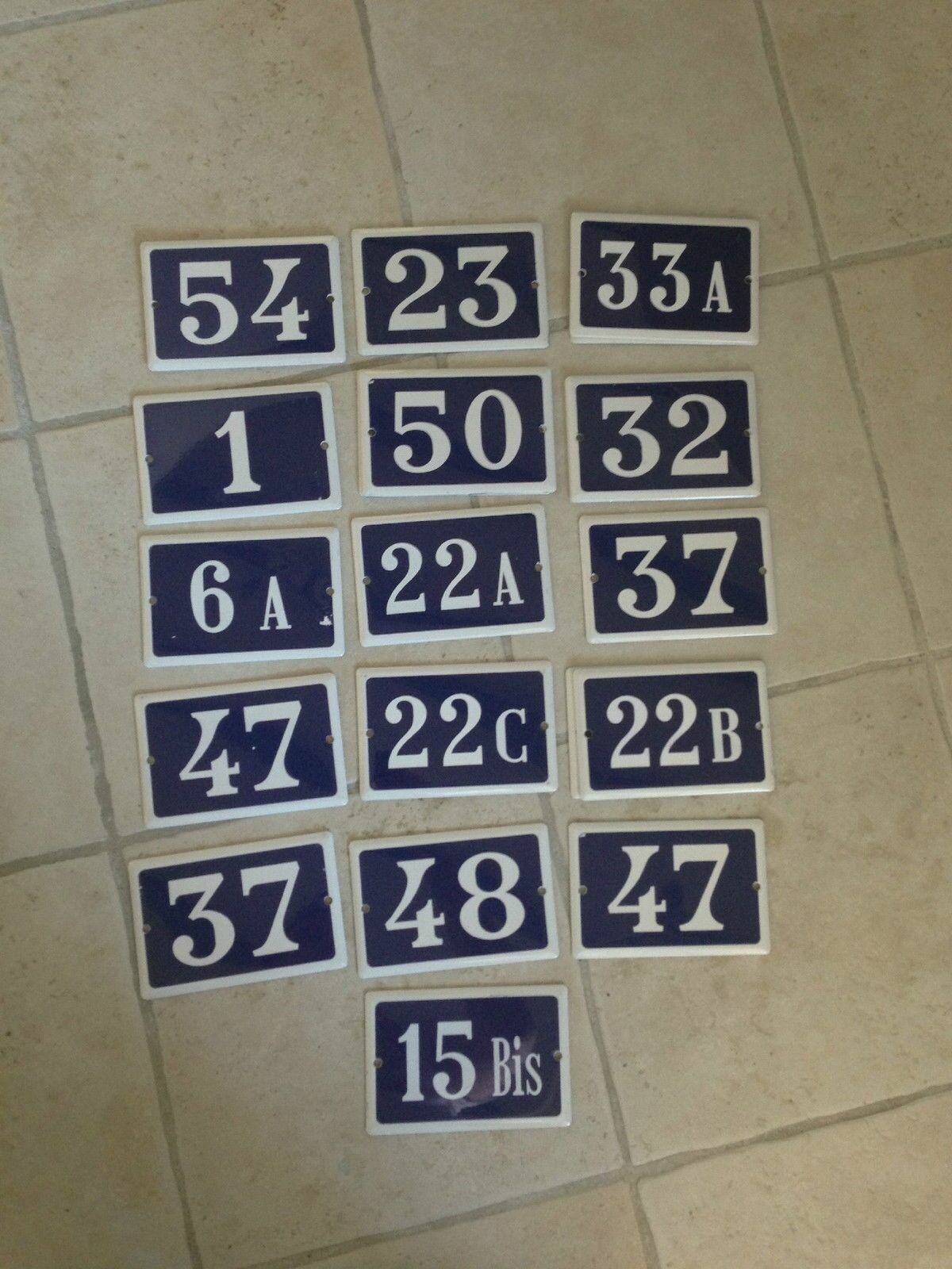 Vintage French Enamel House Numbers Street Door Signs Metal Plates 10x15cm 2 50 Unbranded