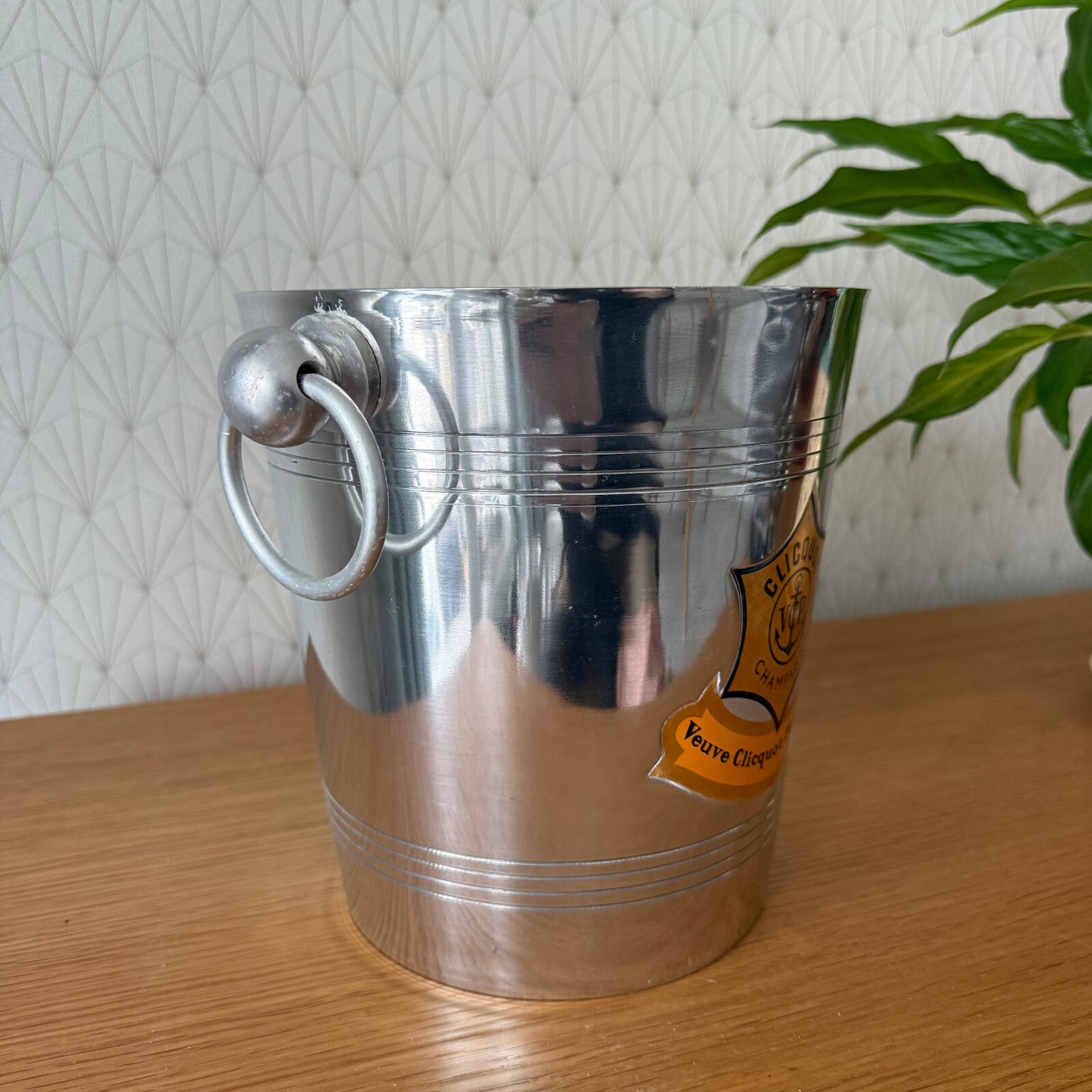 Vintage French Veuve Clicquot Ice Bucket Champagne Cooler Chrome 18042511 Fleamarketfrance