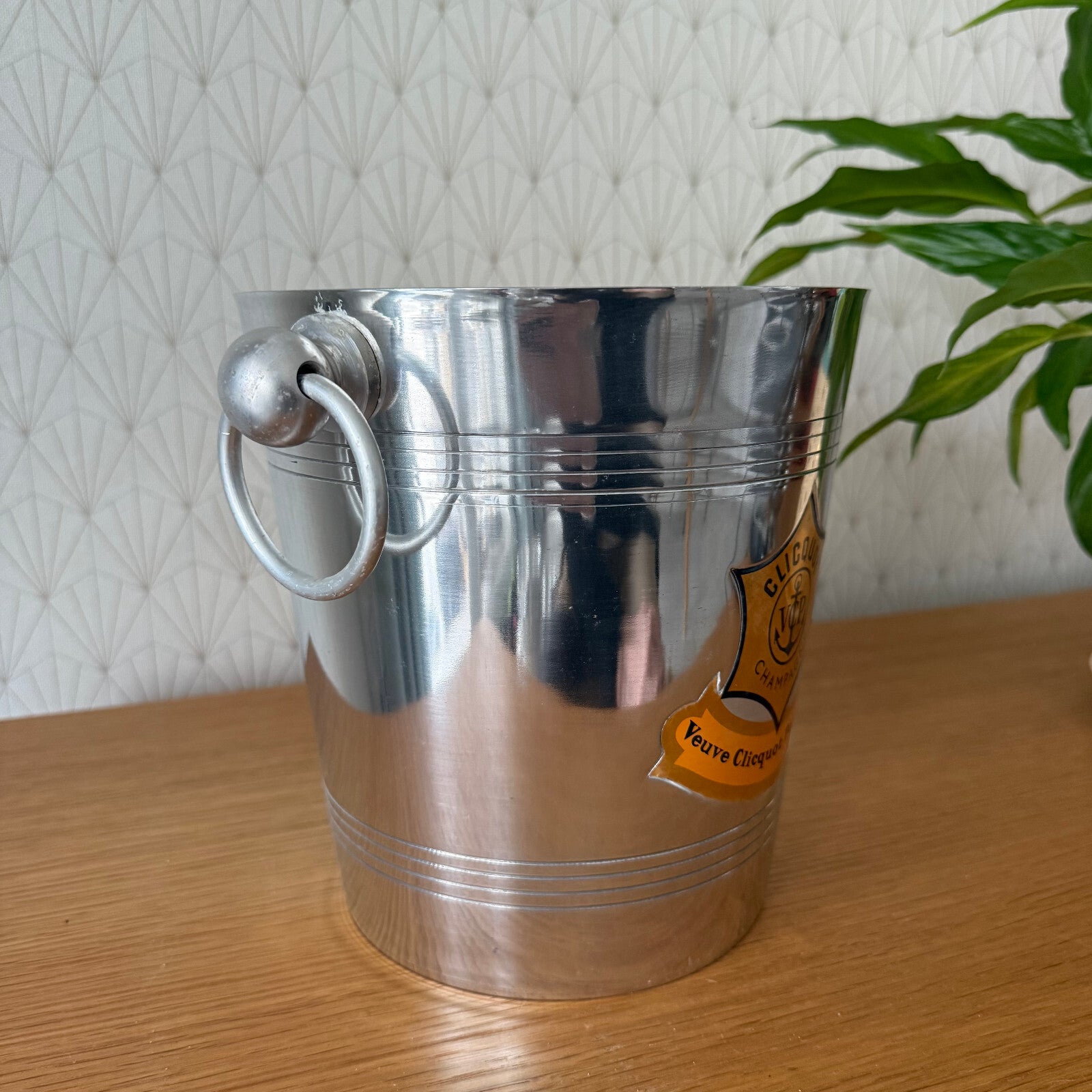 Vintage French Veuve Clicquot Ice Bucket Champagne Cooler Chrome 18042511 Fleamarketfrance