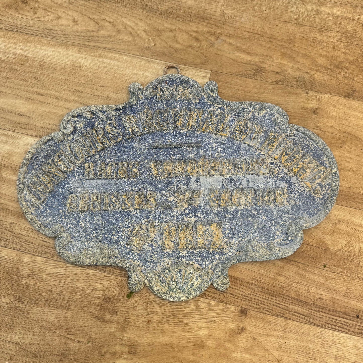French Agricultural Trophy Plaque 1874 Vintage Farm Award Metal 2507243 Fleamarketfrance