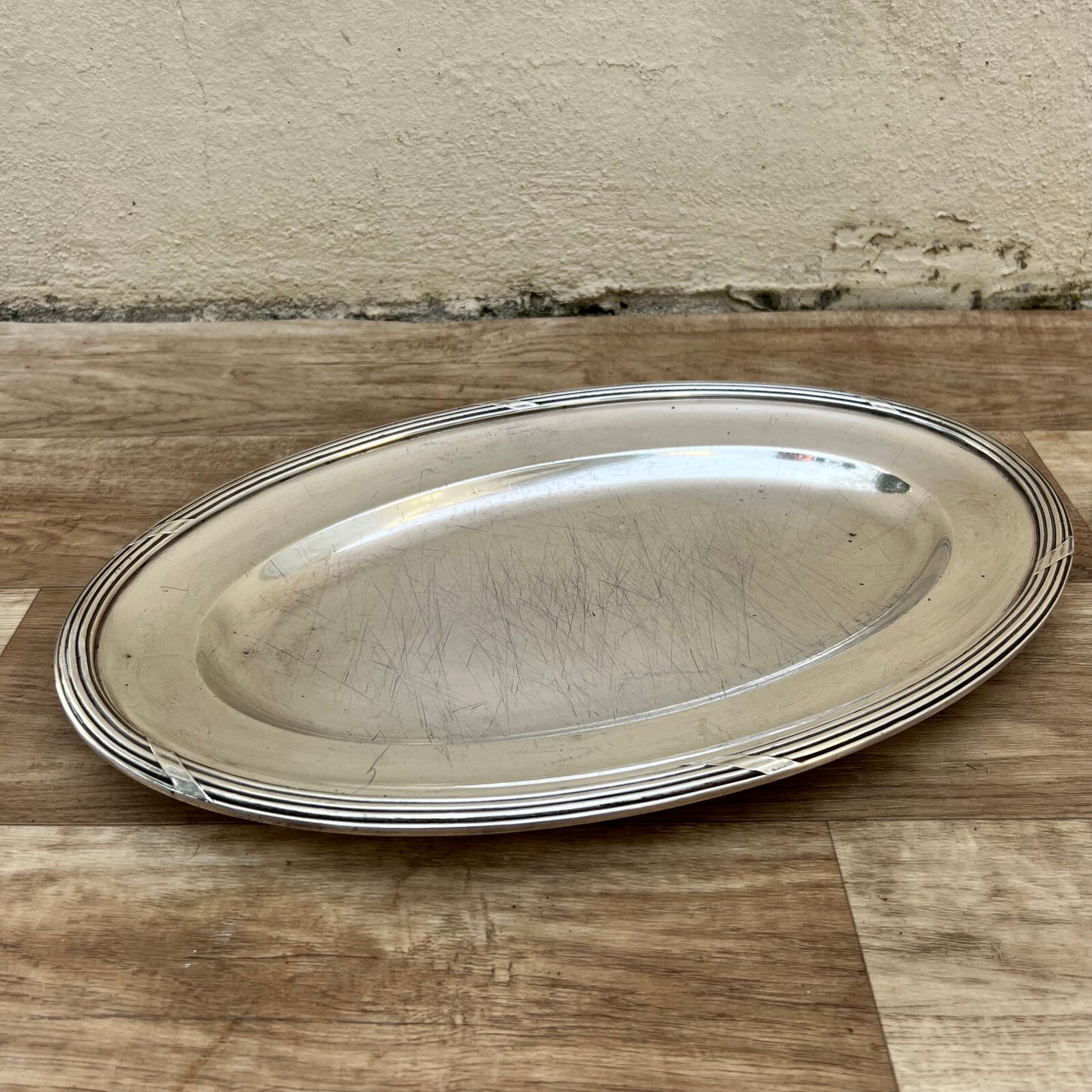Vintage French ERCUIS Silver Plated Oval Serving Tray 16" 07122214 ERCUIS
