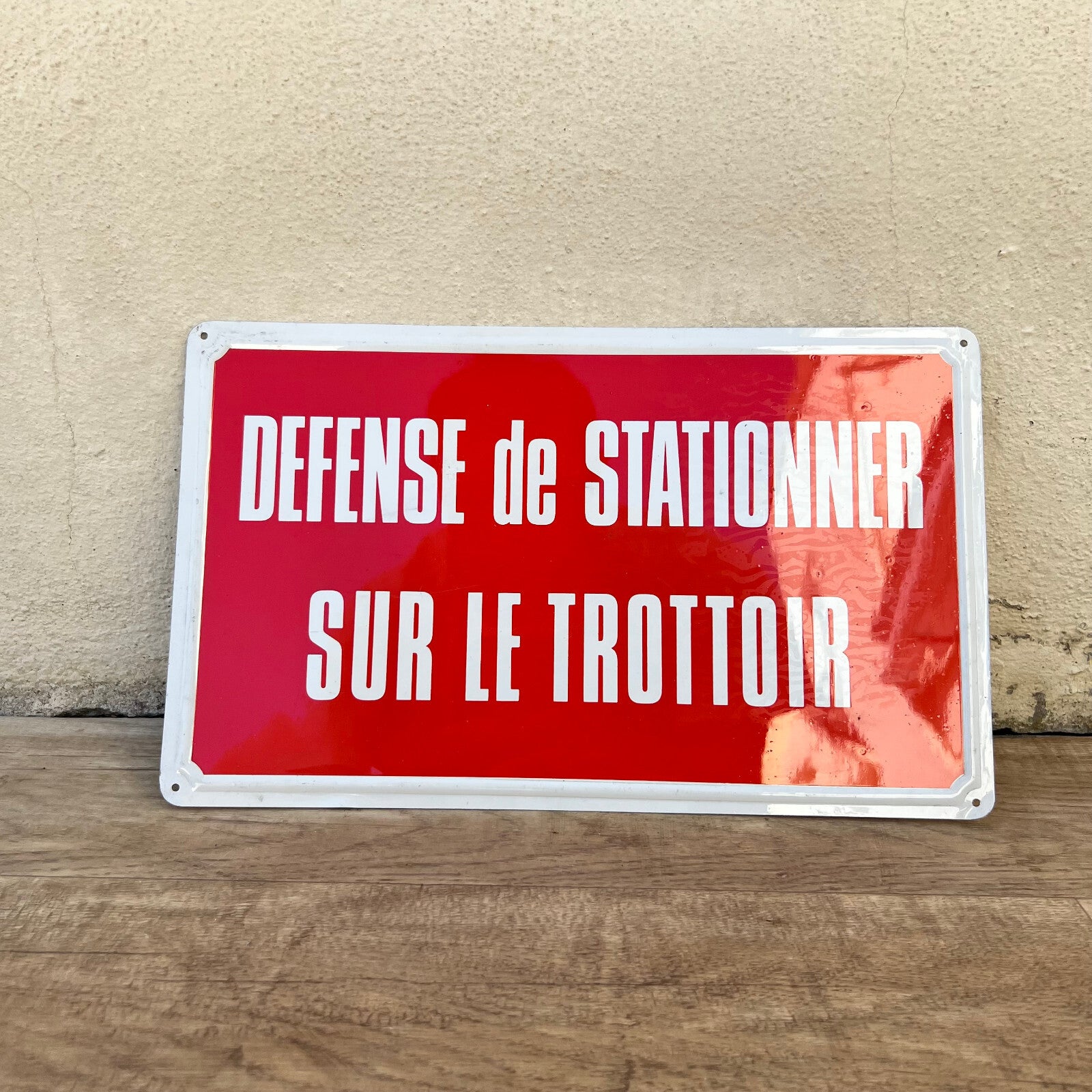 Vintage French Street Sign No Parking Metal Plaque Red White 17072214 Fleamarketfrance