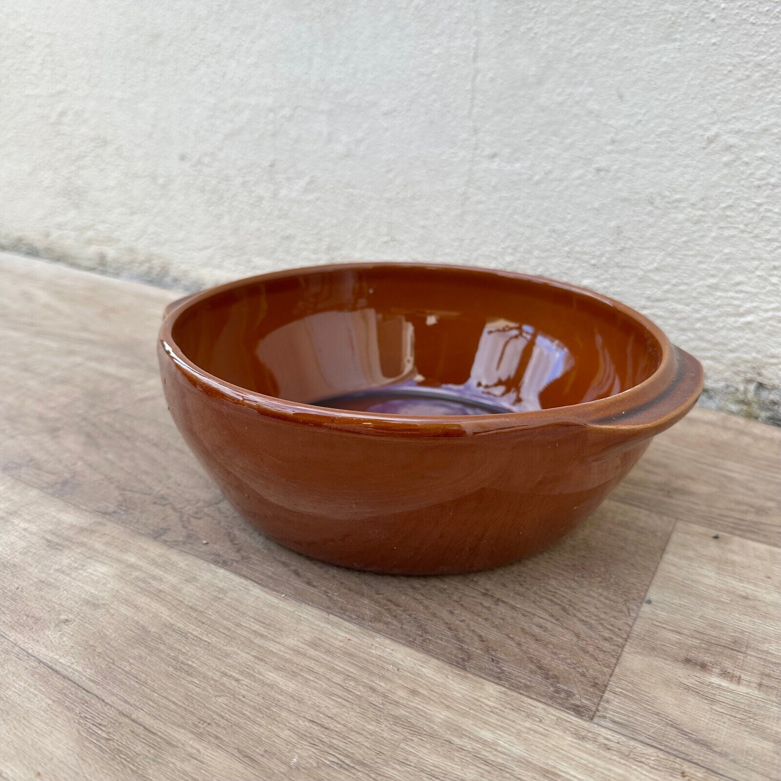 VINTAGE FRENCH DIGOIN GLAZED STONEWARE SALAD MIXING BOWL TERRINE 9" 12092429 - Fleamarketfrance