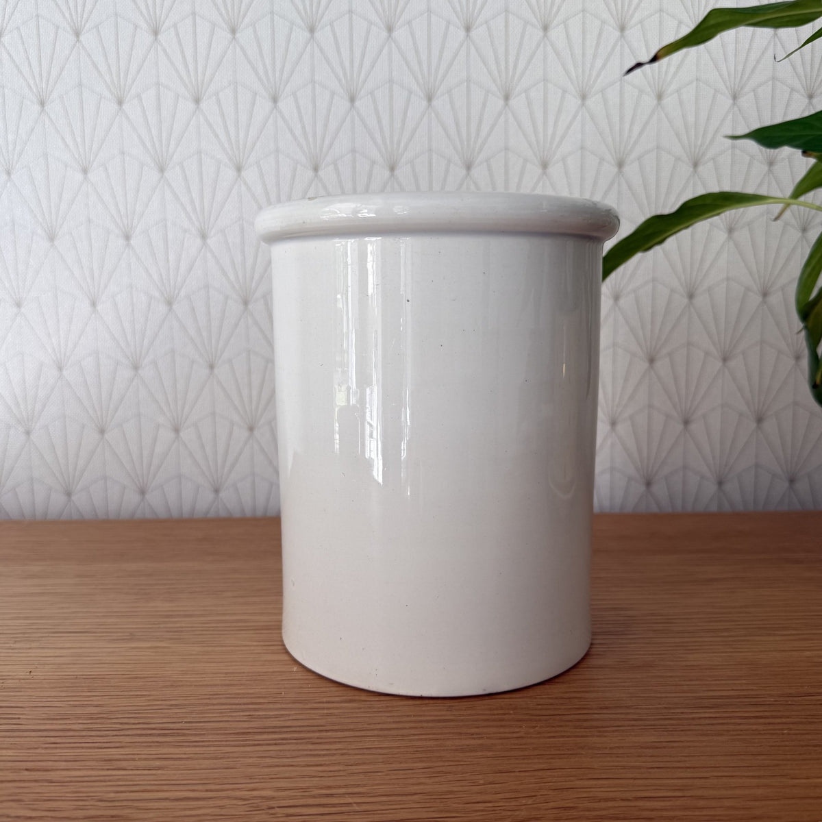 Antique French Confit Pot White Ceramic Creil Montereau Kitchen 1209252