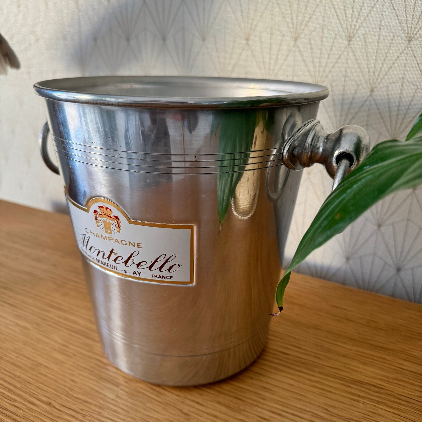 French Champagne Ice Bucket Montebello Mareuil Vintage Aluminum 0708243 Montebello