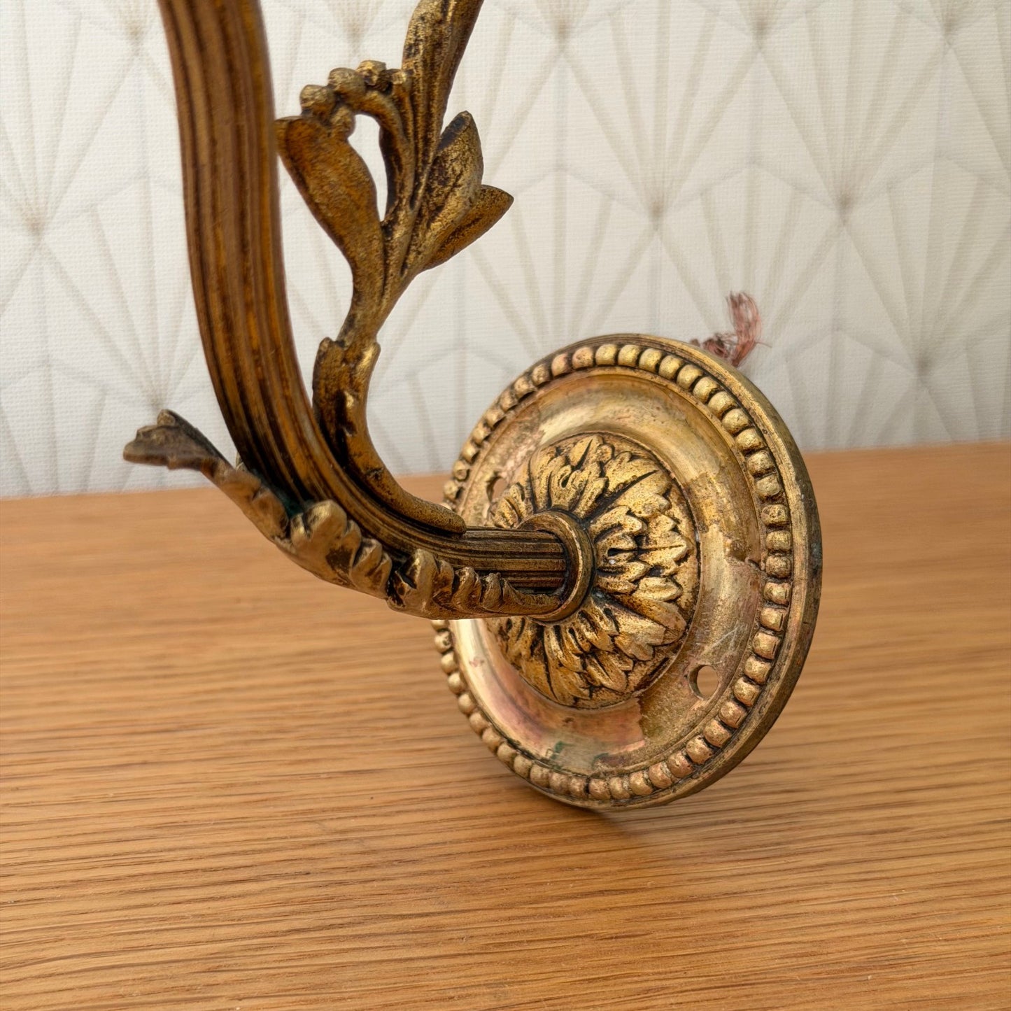 Vintage French Swan Neck 19 th Century Gas Light Wall Scones Solid Brass 2010259