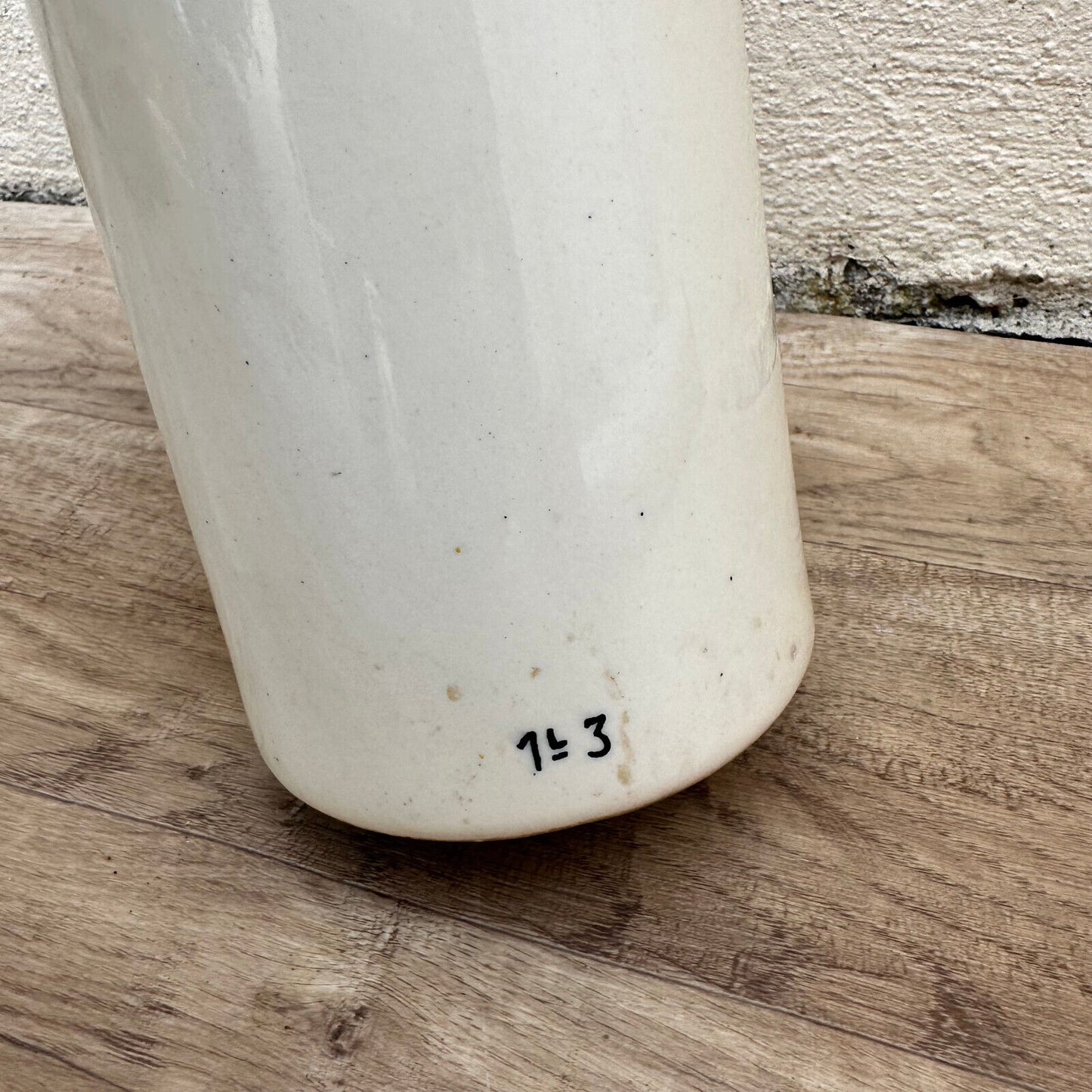 HANDMADE GLAZED GREY FRENCH VINEGAR BOTTLE DIJON STONEWARE 1611232 - Fleamarketfrance